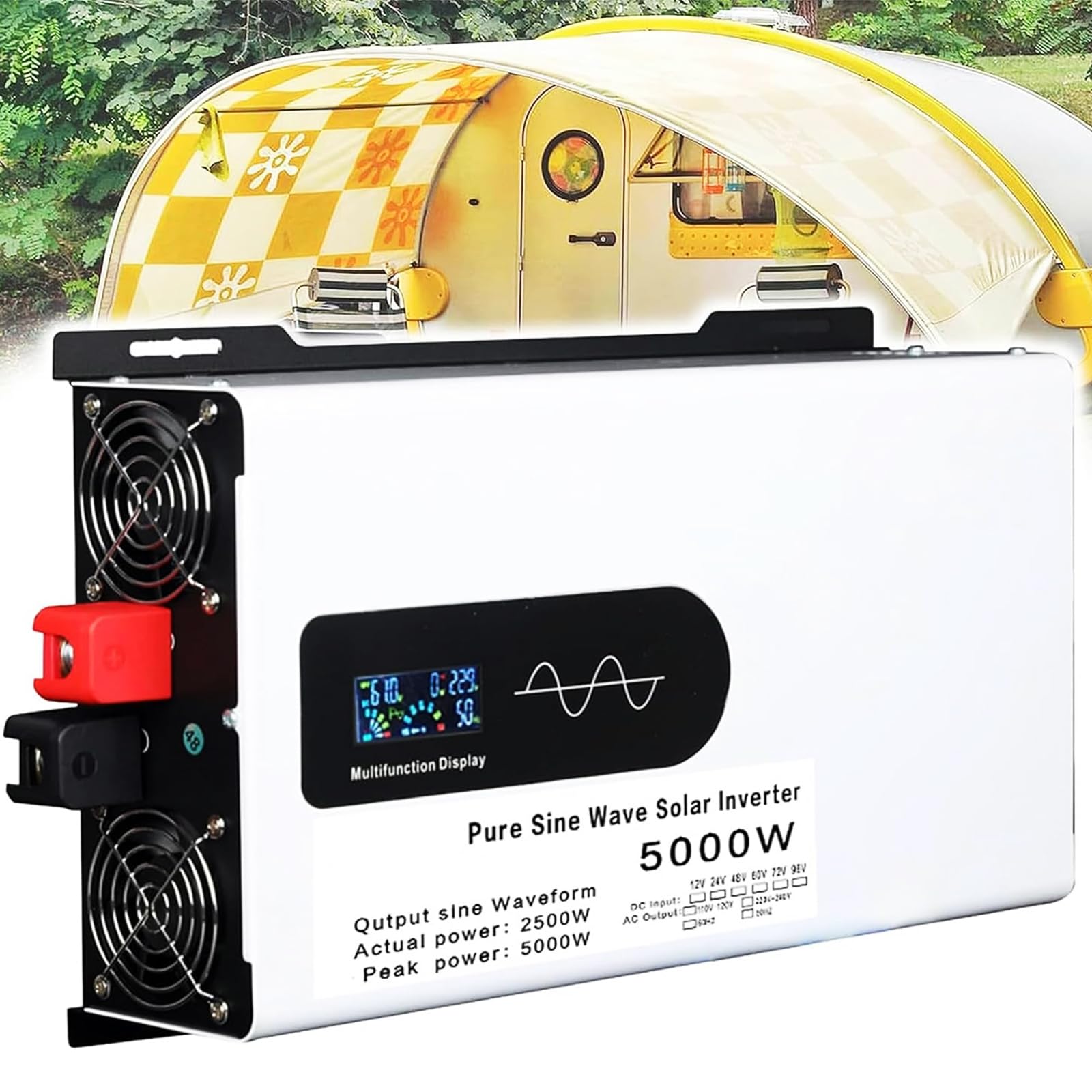 HUIZHITENGDA 2500W Reine Sinuswelle Inverter Peak Power 5000W 12 V 24 V 48 V 60 V 72 V DC zu 110 V/ 220 V AC Wechselrichter Niederfrequenz-Umrichter für Haus/Auto,24v to 220v von HUIZHITENGDA