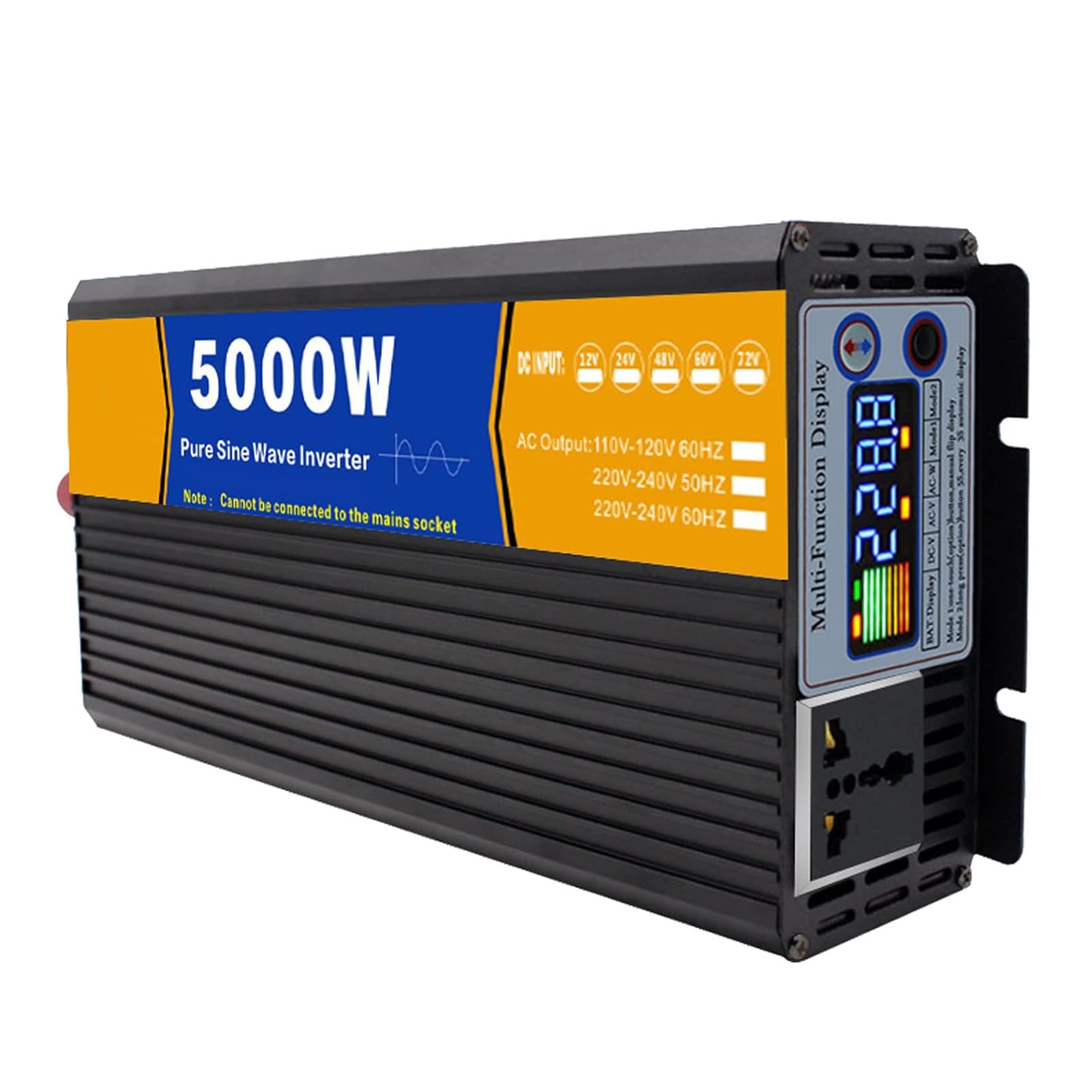 HUIZHITENGDA 5000W Reine Sinuswelle Wechselrichter Ladegerät DC 12V/24V/48V/60V/72V Eingang Zu AC Ausgang 110V/220V Konverter Solar Power Inverter Mit 1 AC Ausgänge,24v to 220v von HUIZHITENGDA