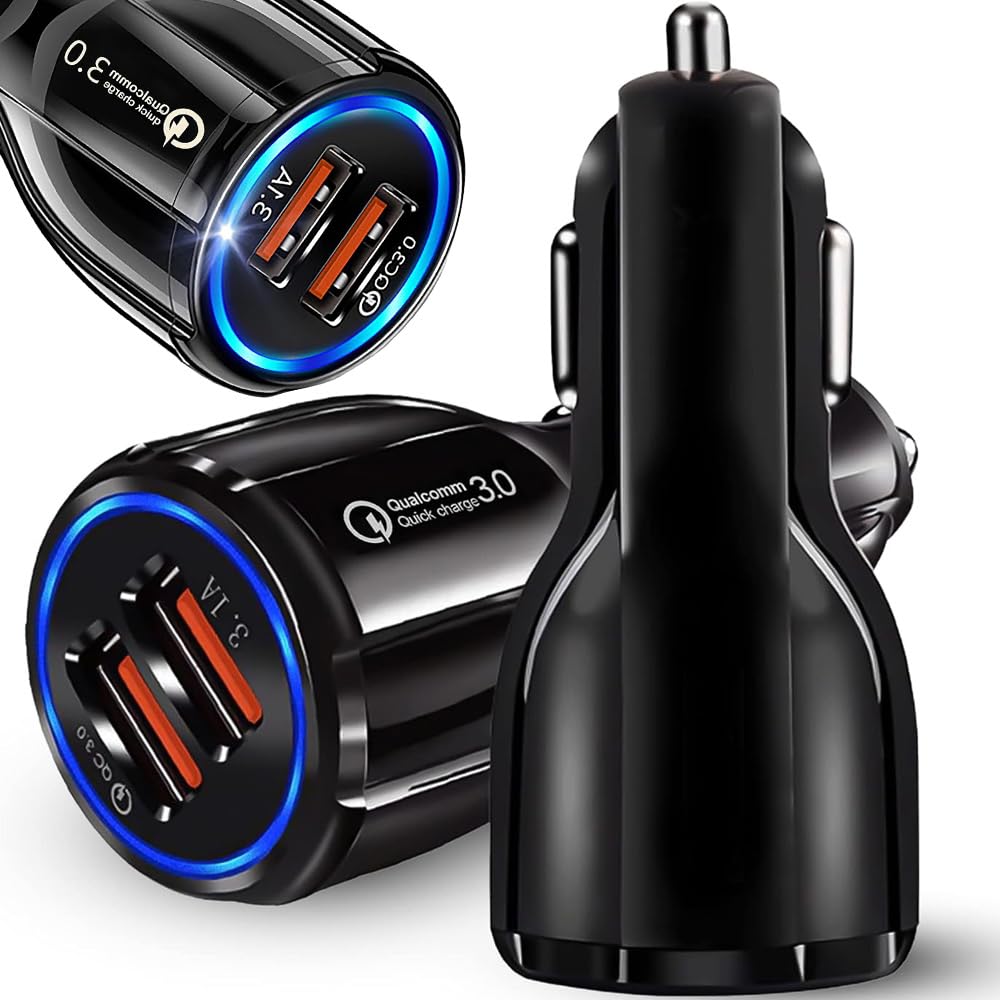 HUKITECH Auto-Ladegerät für Zigarettenanzünder mit 2xUSB Quick Charge 3.0 Schnellladefunktion von HUKITECH