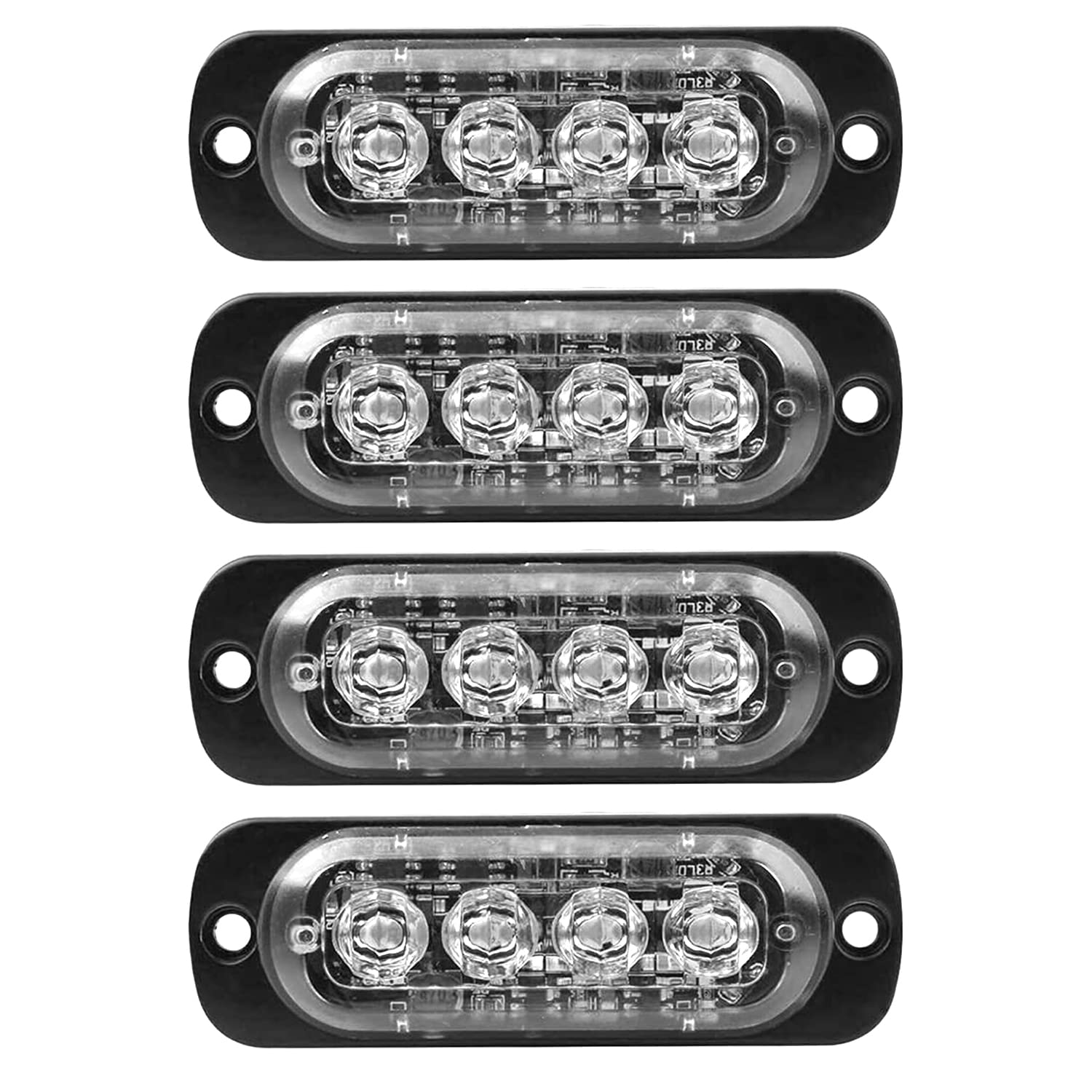 Seitenmarkierungsleuchten, 4 STÜCKE 4LED Side Marker Lights Auto-Markierungsleuchten Autoseiten-Anzeigelampen 12V 24V Vordere Heckleuchte Positionsleuchten für LKW-Anhänger (Blau + Rot) von HULX