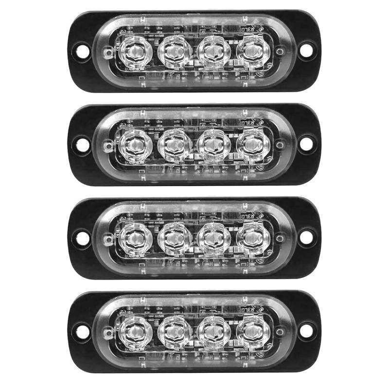 Seitenmarkierungsleuchten, 4 STÜCKE 4LED Side Marker Lights Auto-Markierungsleuchten Autoseiten-Anzeigelampen 12V 24V Vordere Heckleuchte Positionsleuchten für LKW-Anhänger (Blau + Rot) von HULX