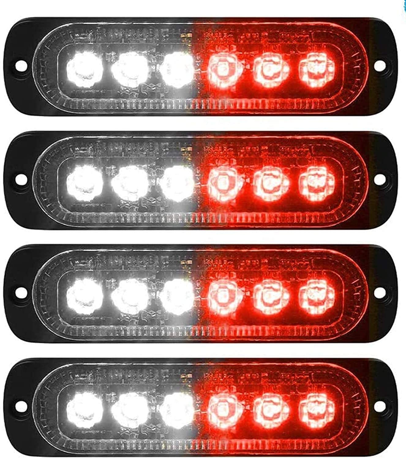 Seitenmarkierungsleuchten, 4 STÜCKE 6LED Side Marker Lights Auto-Markierungsleuchten Autoseiten-Anzeigelampen 12V 24V Vordere Heckleuchte Positionsleuchten für LKW-Anhänger (Weiß + Rot) von HULX