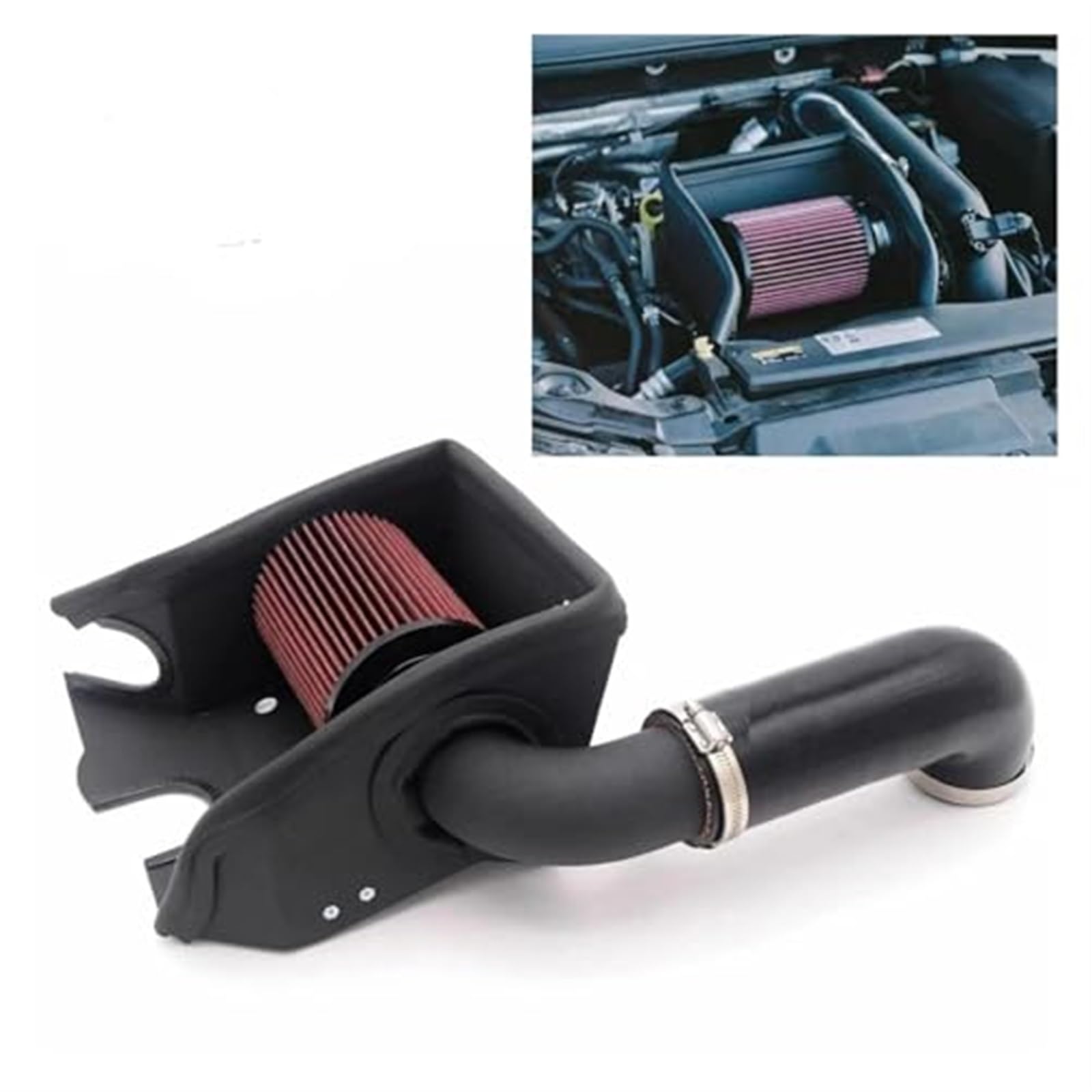 Ansaugschlauch Für Golf MK7 Für TSI Für EA211Aluminum Lufteinlass Induktion Rohr Hitzeschild Filter Ansaugbelüftungsrohr Auto Ansaugrohr(Black and Black) von HUMUTWCWP