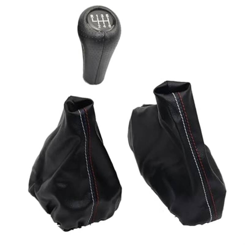 Auto Schaltknaufkopf Für 3er E36 E46 E39 Schalthebelmanschette Handbremsgriffe Auto Anti-Rutsch-Parkhandbremsmanschette und 5-Gang-Schaltknauf(‎6 Speed Set) von HUMUTWCWP