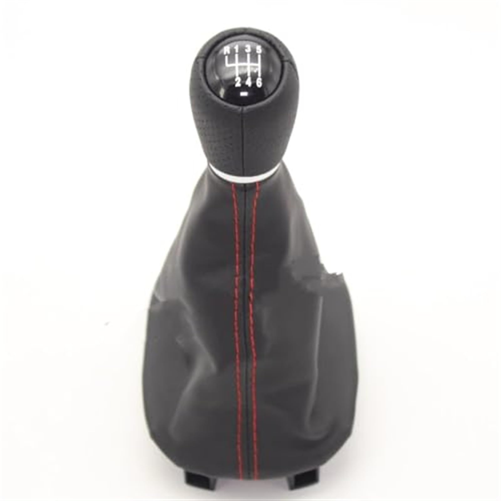 Auto Schaltknaufkopf Für Seat für Leon 1M1 2002 2003 2004 2005 2006 Auto 5-Gang 6-Gang-Getriebe Ledermanschette Rote Linie 12-mm-Loch 5-Gang-Schaltknauf(‎6 Speed) von HUMUTWCWP