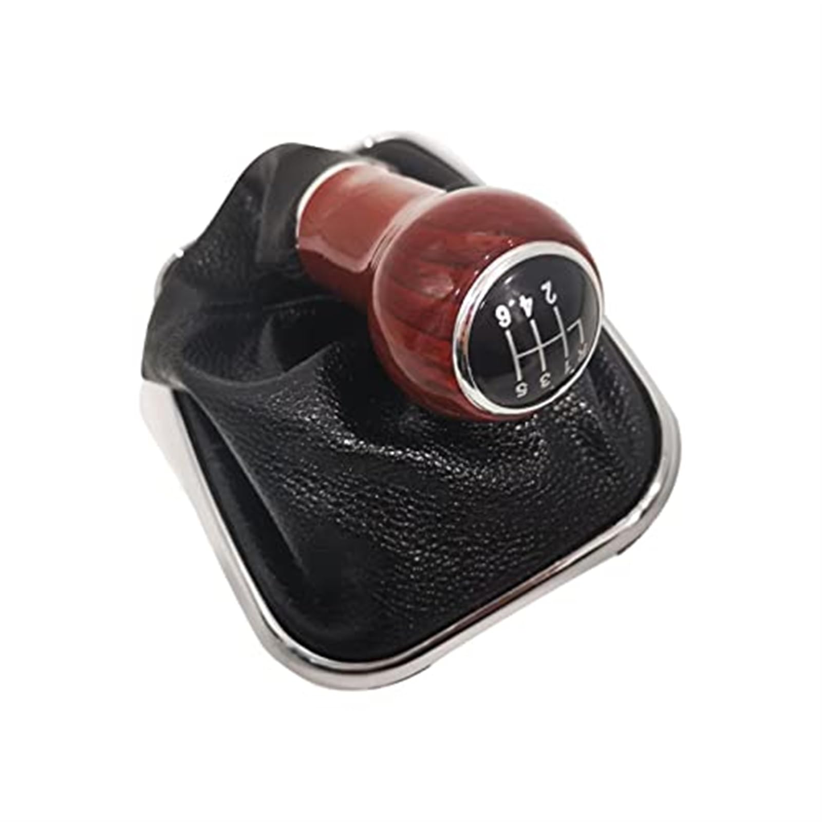 Auto Schaltknaufkopf Für VW für Golf 4 für GTI 1999 2000 2001 2002 2003 2004 5-Gang-Auto-Schaltknaufkopf Gaitor-Stiefel Schwarzes PU-Leder(‎Brown 6 Speed) von HUMUTWCWP