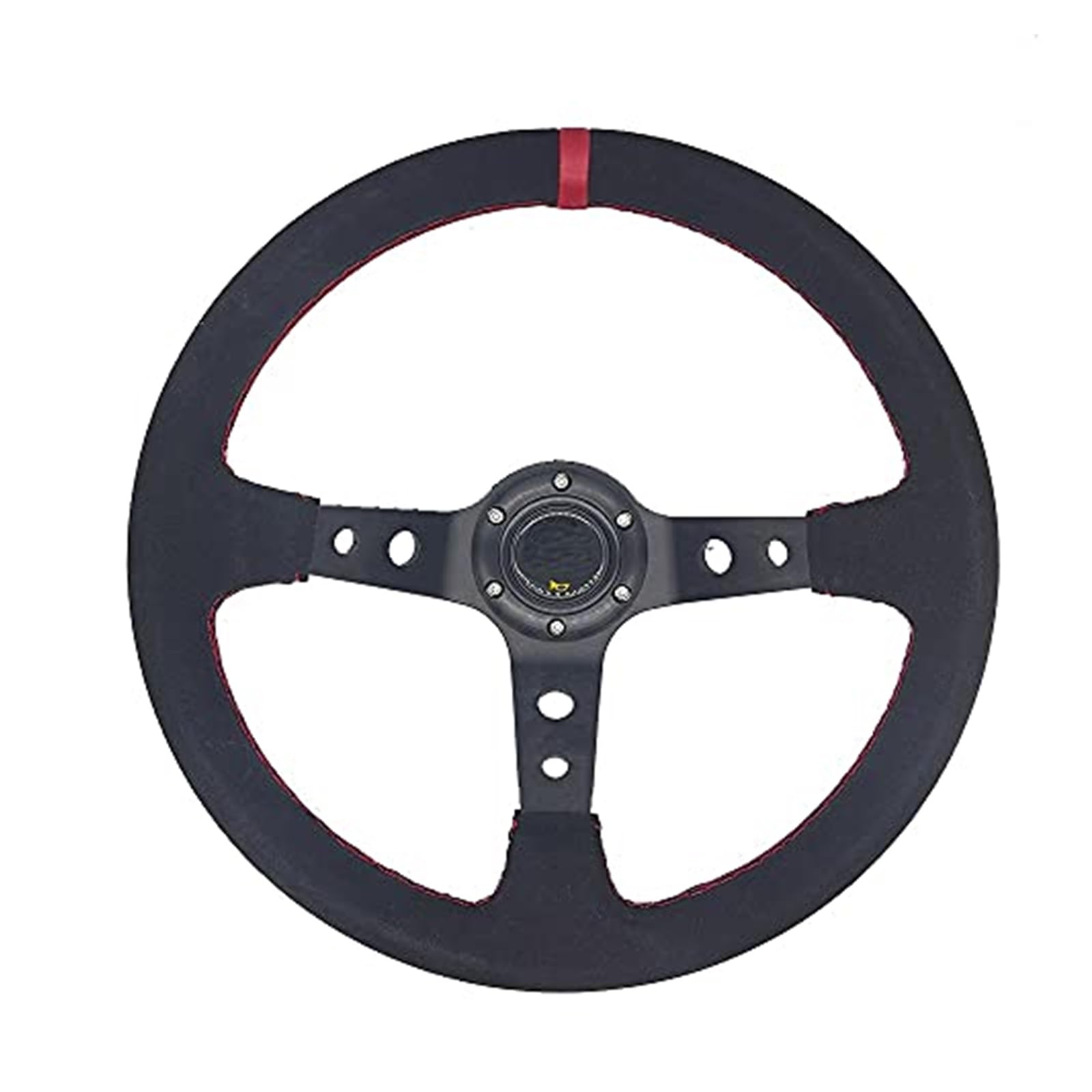 Couverture Volant Voiture Auto-Lenkrad Universal 14 Zoll 350 mm Auto-Rennlenkräder Deep Corn Drifting Sport-Lenkrad(Black-red) von HUMUTWCWP