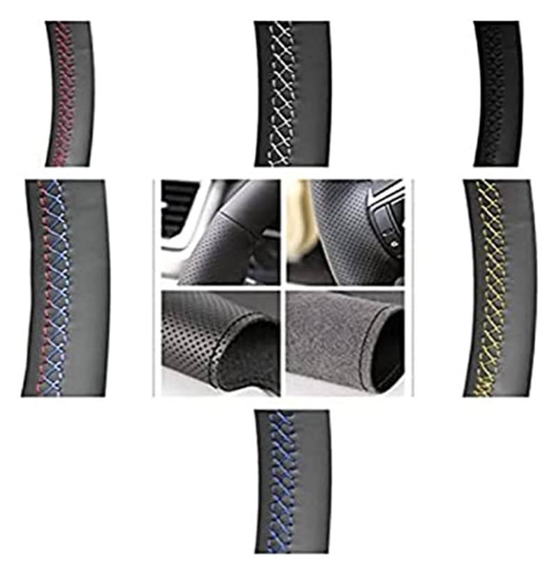 Couverture Volant Voiture Für A3 8P 2008-2013 Für A4 B8 2008-2010 Für A5 2008-2010 Für A6 C6 2007 2008 2009 2010 2011 Schwarz Leder Auto Lenkrad Abdeckung von HUMUTWCWP