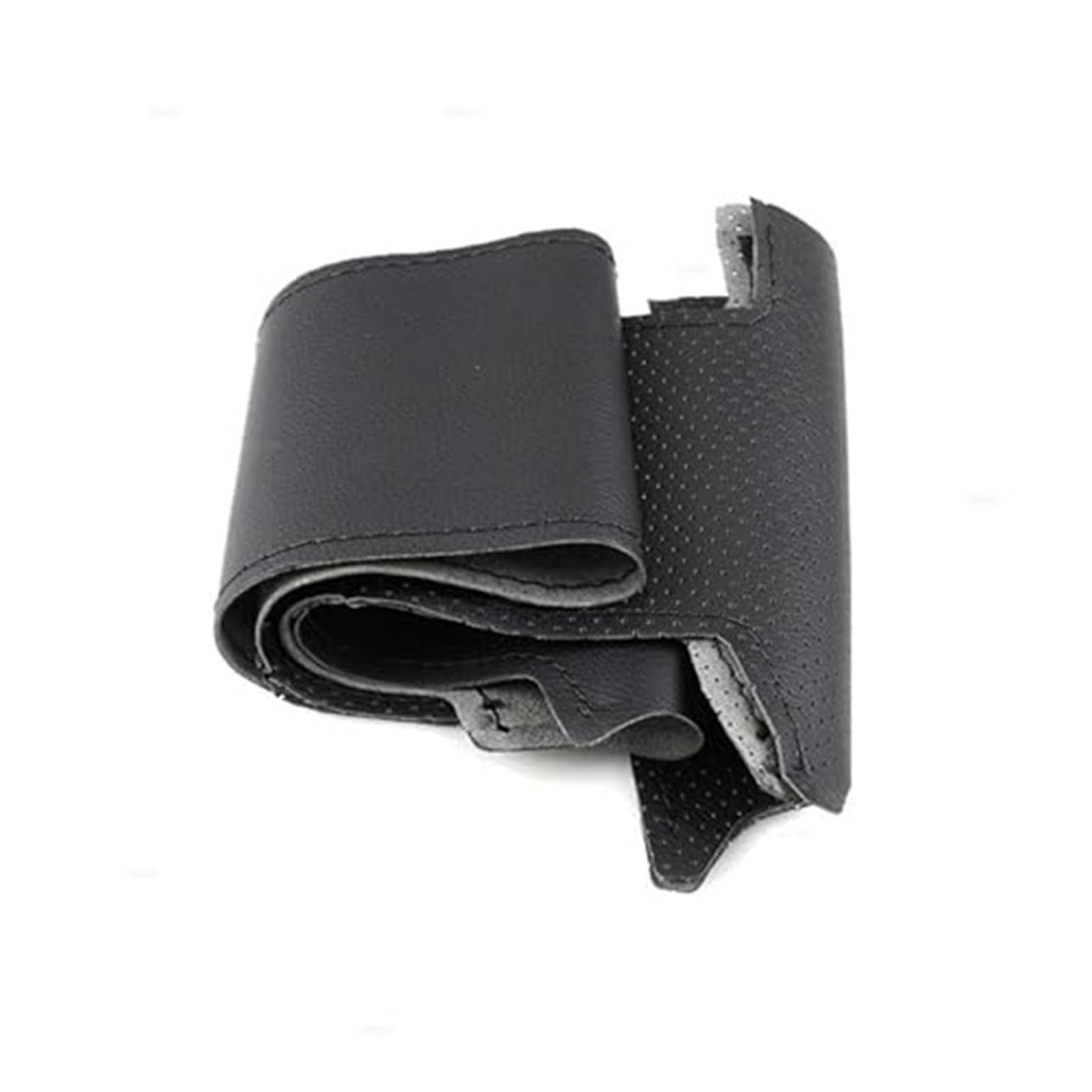 Couverture Volant Voiture Für FIAT Für Bravo Für Doblo Für Grande Für Punto Für Linea Für Qubo Handgeflecht Perforierte Leder Auto Lenkrad Abdeckung Trim(Black) von HUMUTWCWP