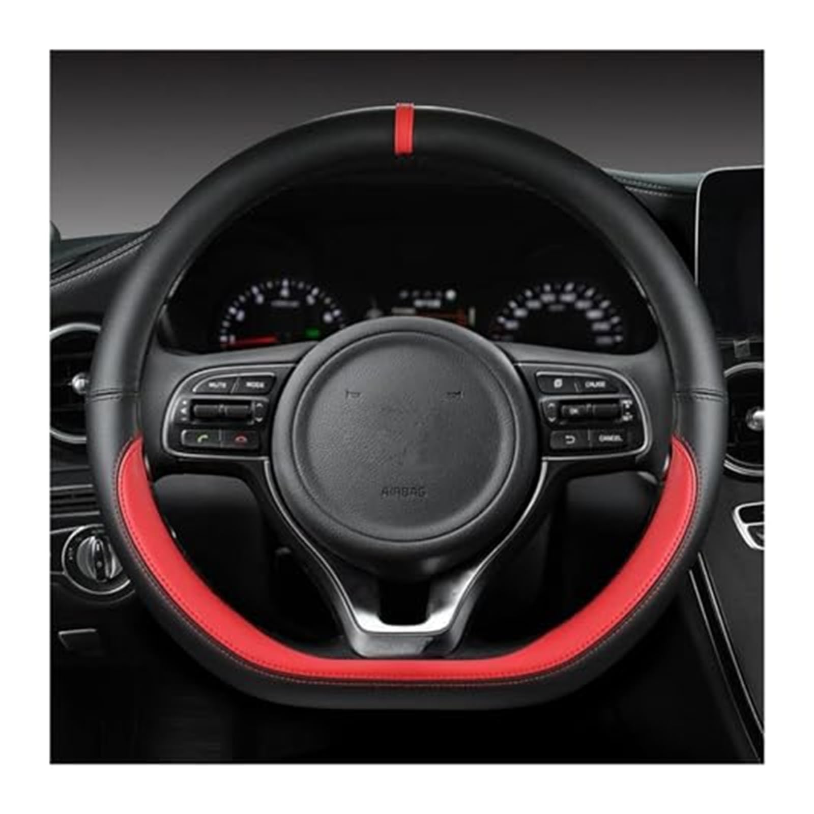 Couverture Volant Voiture Für Kia K5 Für Ceed GT Für Stonic Für Proceed Für Sportage 2017 2018 2019 2020 2021 Lenkschutz Lenkrad Abdeckung D Form(Red) von HUMUTWCWP