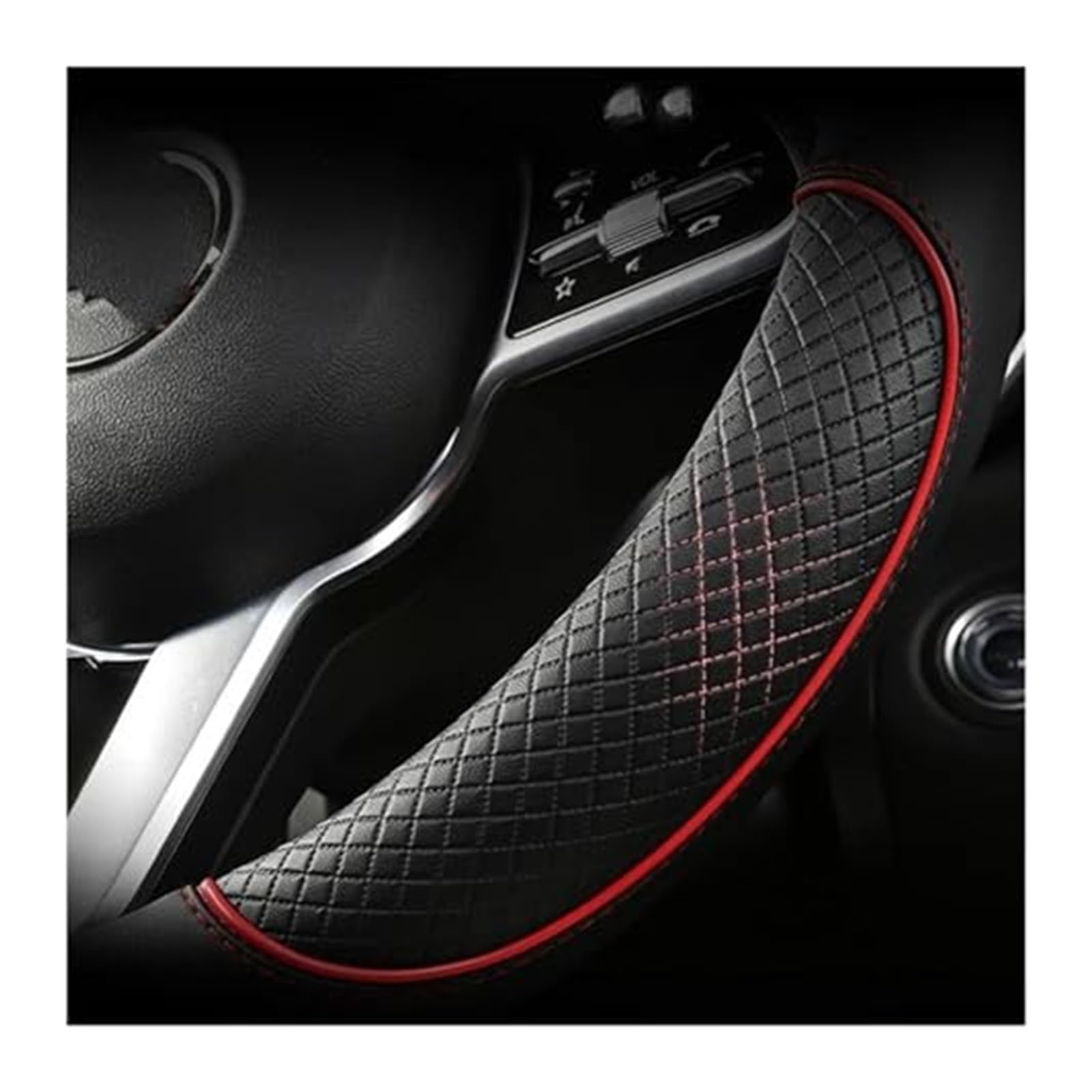 Couverture Volant Voiture Für Nissan Für X-Trail Für Qashqai Für Rogue Sport Für Rogue 2017-2021 Für Altima Für Versa Auto Lenkrad Abdeckung D Typ PU(RED D Shape) von HUMUTWCWP