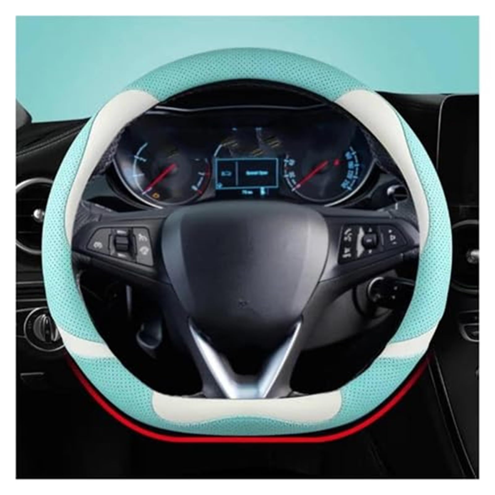 Couverture Volant Voiture Für Opel Für Grandland X Für Insignia 2017-2022 Lenkrad Abdeckung Auto Lenkrad Abdeckung O Form D Form 38CM(Blue D Shape) von HUMUTWCWP