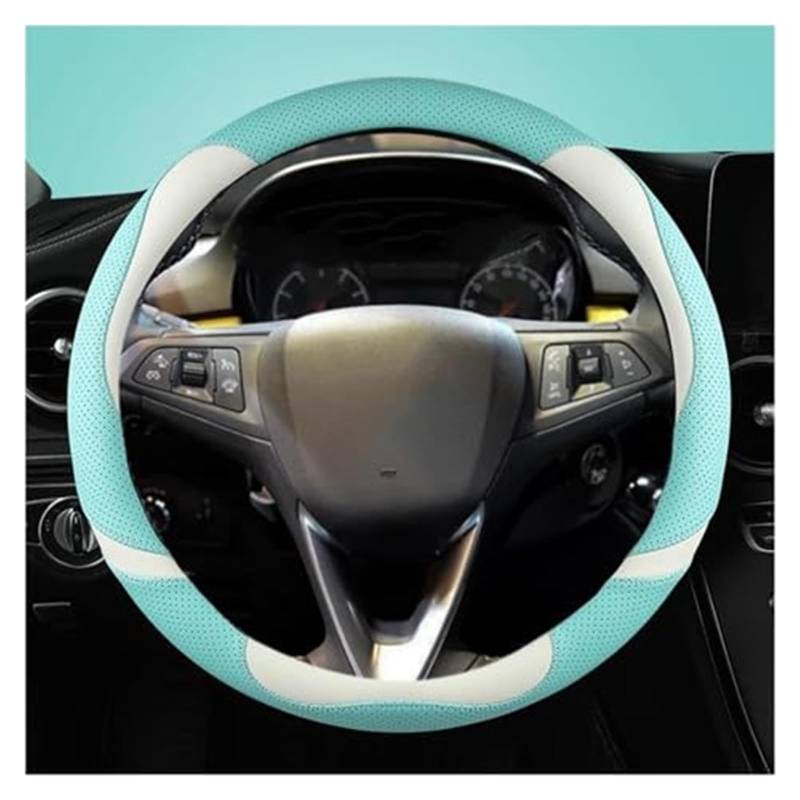 Couverture Volant Voiture Für Opel Für Grandland X Für Insignia 2017-2022 Lenkrad Abdeckung Auto Lenkrad Abdeckung O Form D Form 38CM(Blue O Shape) von HUMUTWCWP