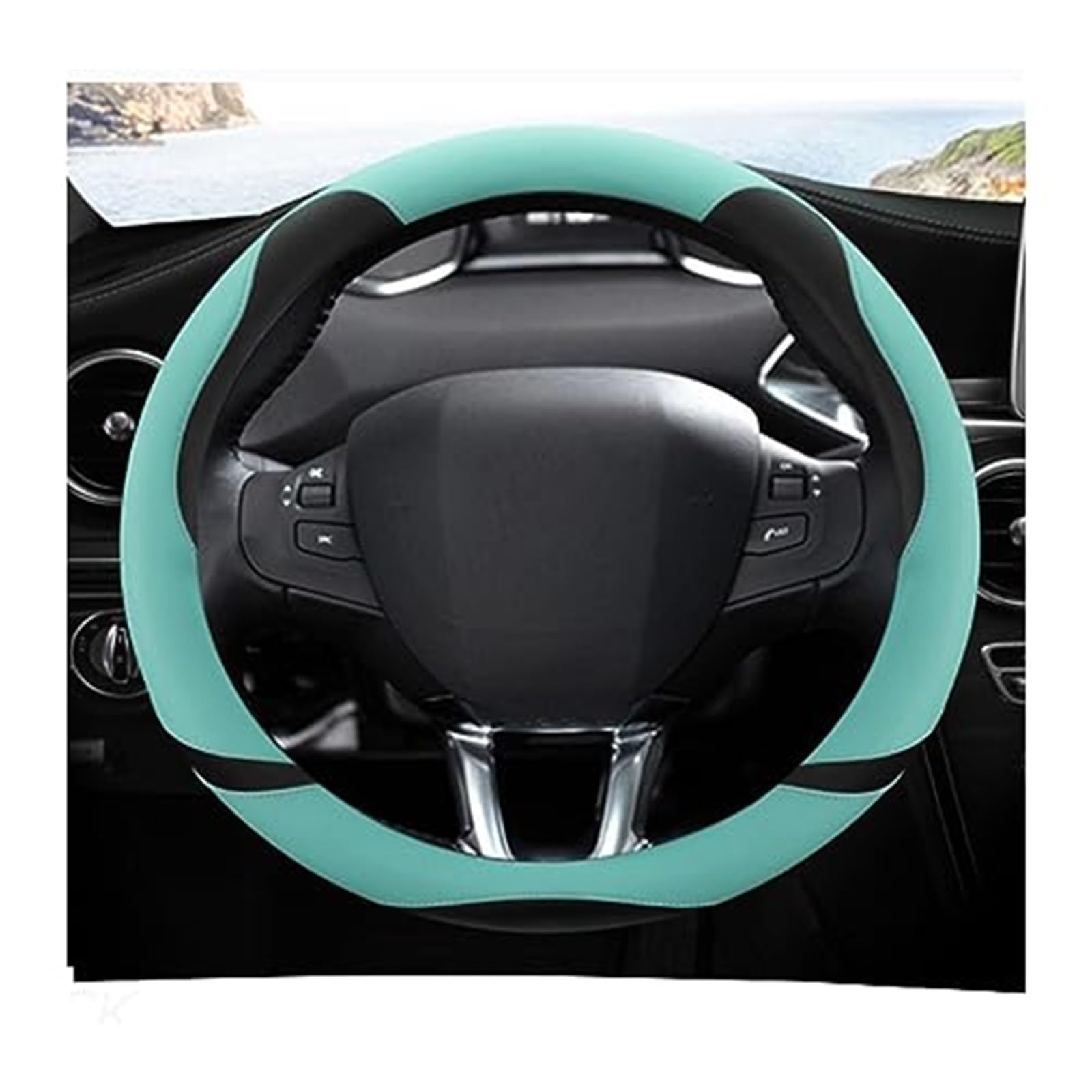 Couverture Volant Voiture Für Peugeot 208 2012–2018, für Peugeot 308 2014–2021, für 2008 2013–2018, Auto-Lenkradabdeckung, Lenkradschutz(A) von HUMUTWCWP