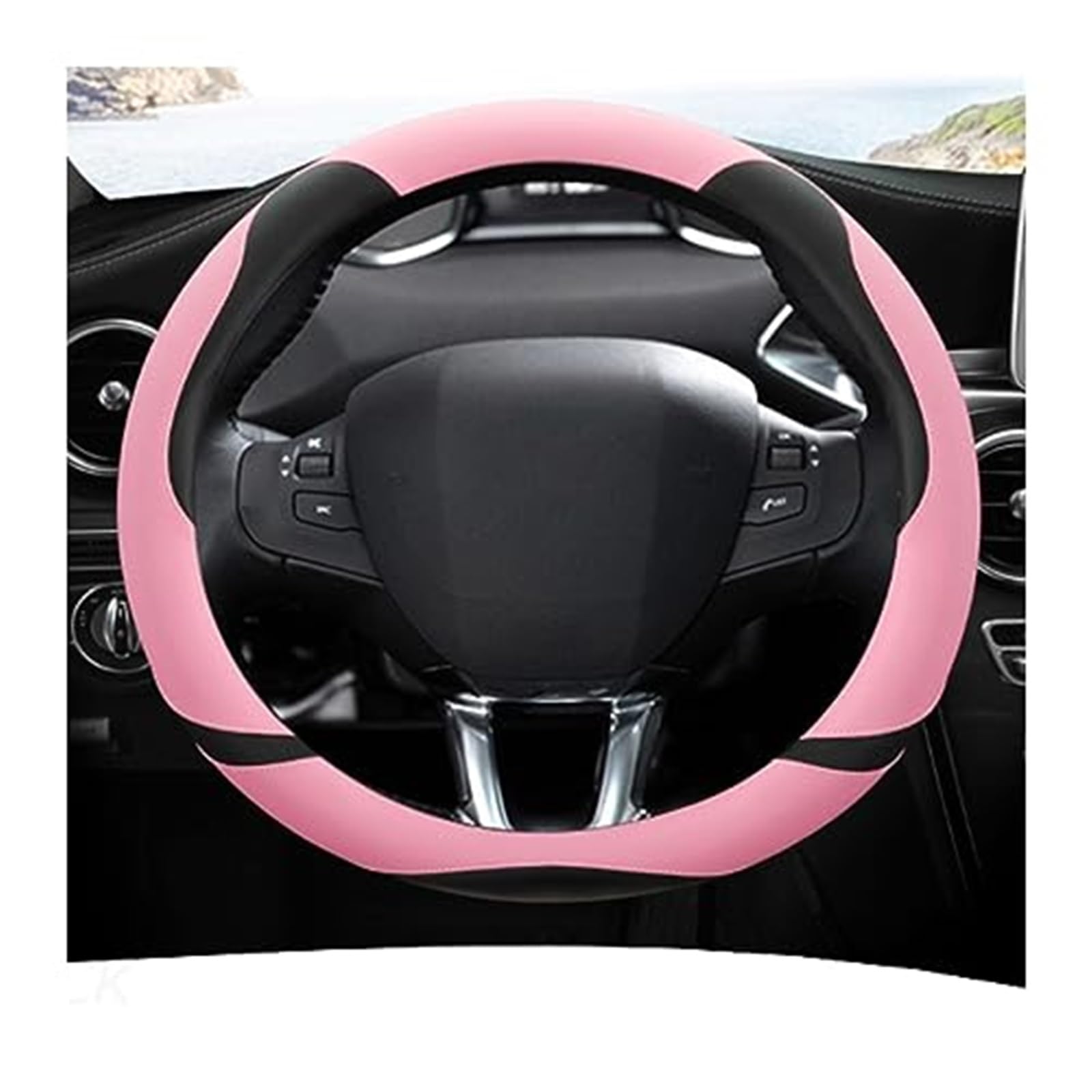 Couverture Volant Voiture Für Peugeot 208 2012–2018, für Peugeot 308 2014–2021, für 2008 2013–2018, Auto-Lenkradabdeckung, Lenkradschutz(E) von HUMUTWCWP