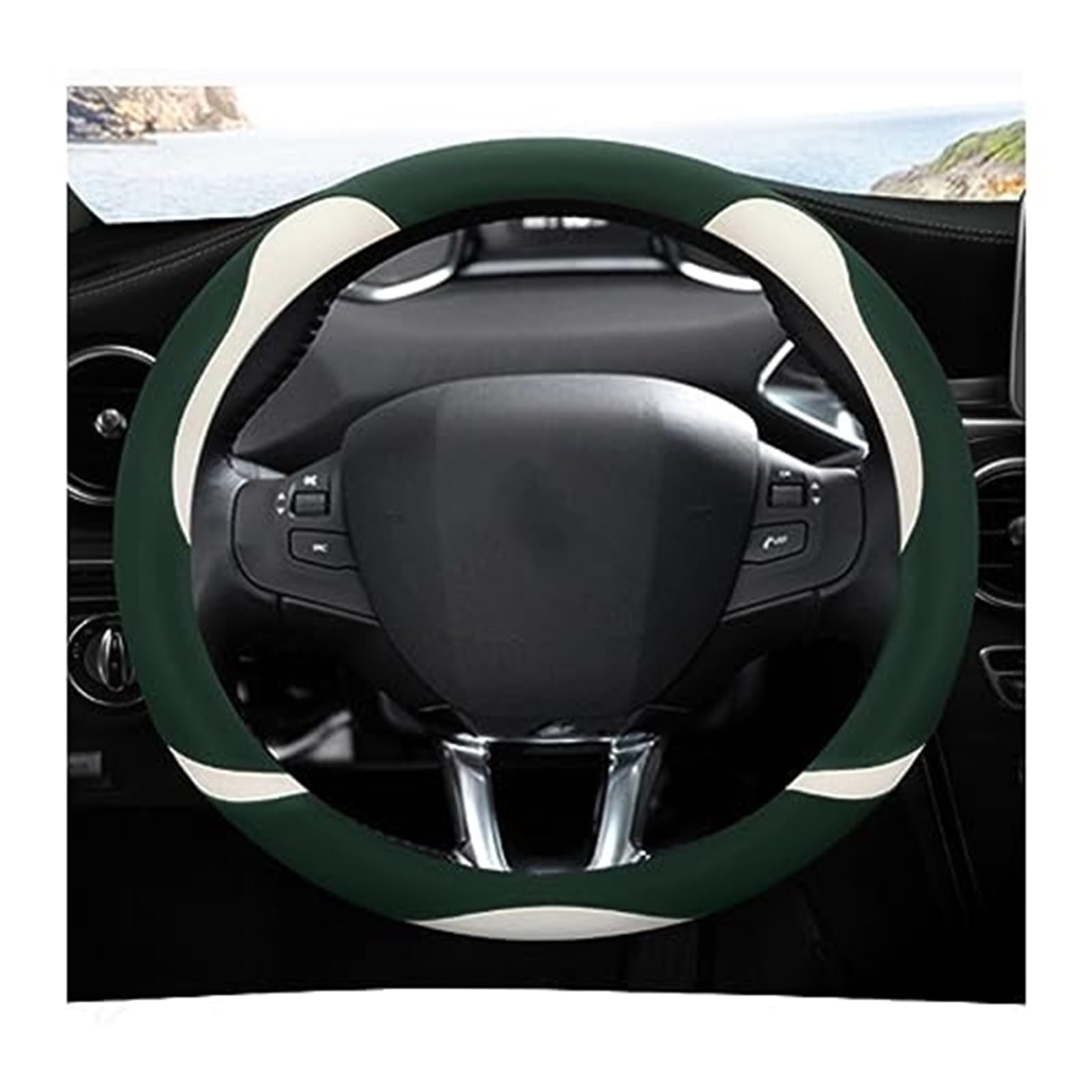 Couverture Volant Voiture Für Peugeot 208 2012–2018, für Peugeot 308 2014–2021, für 2008 2013–2018, Auto-Lenkradabdeckung, Lenkradschutz(H) von HUMUTWCWP