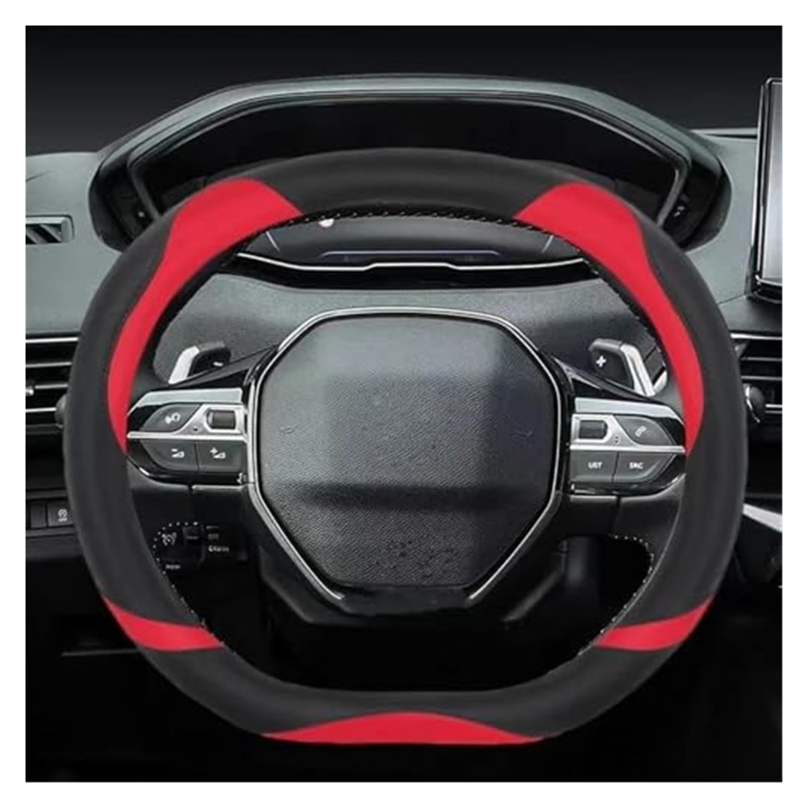 Couverture Volant Voiture Für Peugeot 508 3008 GT 4008 5008 2017 2018 2019 Für Peugeot 2008 2020 2021 PU Leder Auto Lenkrad Abdeckung(3) von HUMUTWCWP