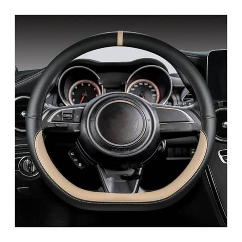 Couverture Volant Voiture Für Suzuki Für Swift 2017 2018 2019 2020 2021 2022 Sport Mikrofaser Leder D Form 38 cm Auto Lenkrad Abdeckung(BEIGE) von HUMUTWCWP