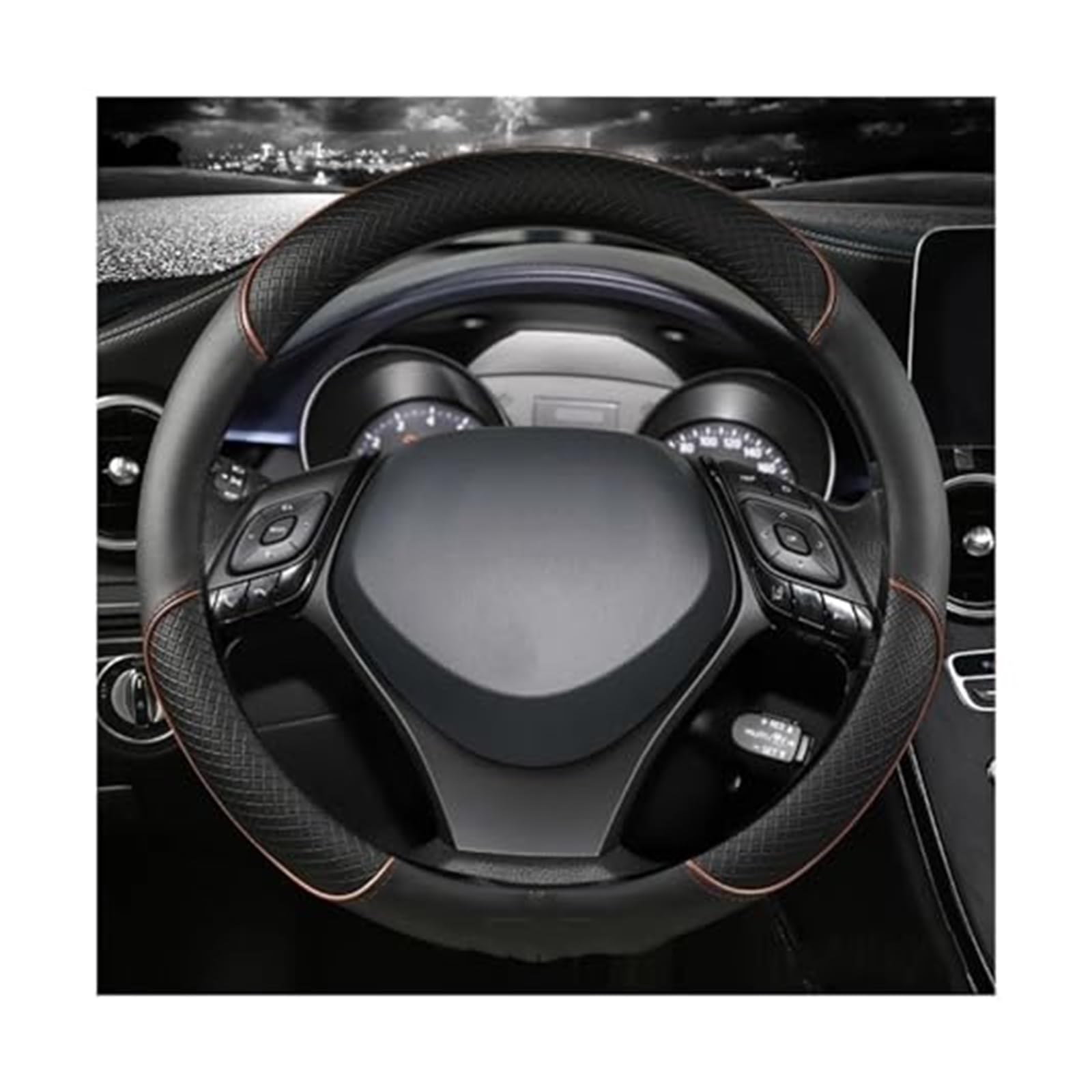 Couverture Volant Voiture Für Toyota Für CHR Für C-HR Mikrofaser Leder Sport Auto Lenkrad Abdeckung Auto Lenkrad Abdeckung Universal Rad Abdeckung(Coffee) von HUMUTWCWP