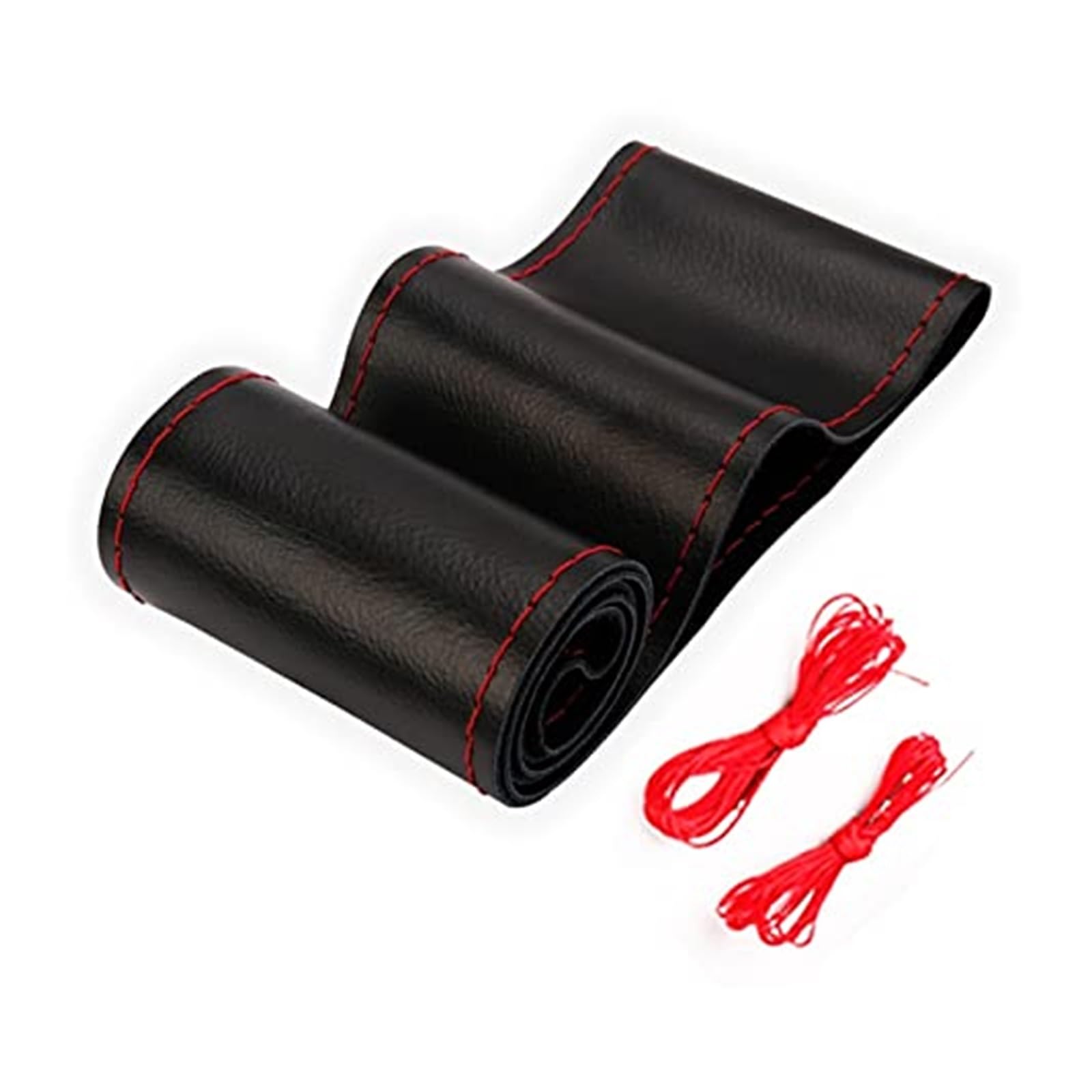 Couverture Volant Voiture Für Universal 40CM 42CM 45CM 47CM 50CM Leder Lenkrad Geflecht Abdeckung Auto Extra Große lenkung Schutz Abdeckung(50cm Black and Red) von HUMUTWCWP