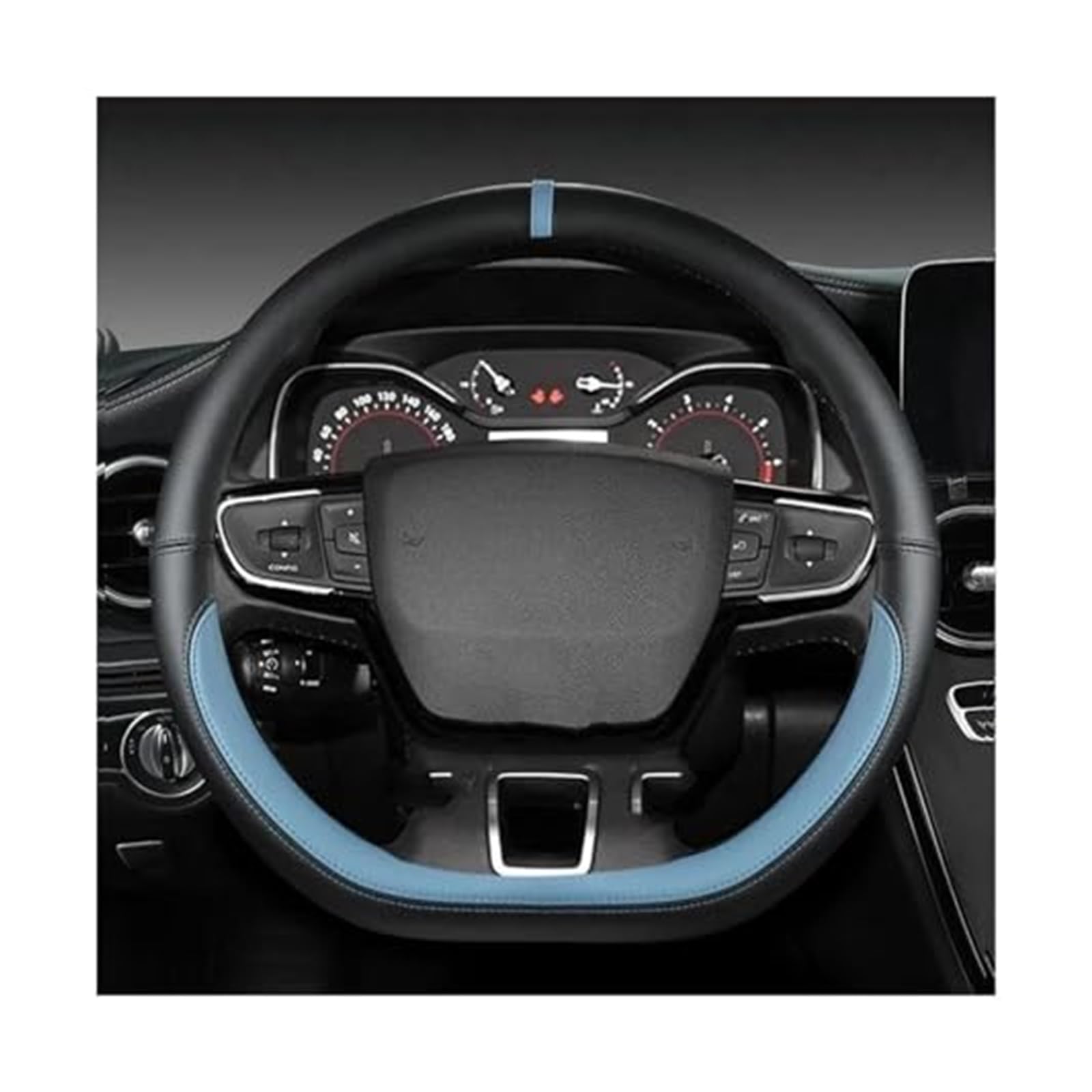 Couverture Volant Voiture Für VW Für Golf 7 8 Für Polo 2014-2021 Für Jetta 6 2017-2021 Für Santana 2016-2021 Für Tiguan 2015-2021 D Auto Lenkrad Abdeckung(Blue) von HUMUTWCWP