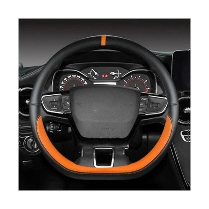 Couverture Volant Voiture Für VW Für Golf 7 8 Für Polo 2014-2021 Für Jetta 6 2017-2021 Für Santana 2016-2021 Für Tiguan 2015-2021 D Auto Lenkrad Abdeckung(Orange) von HUMUTWCWP