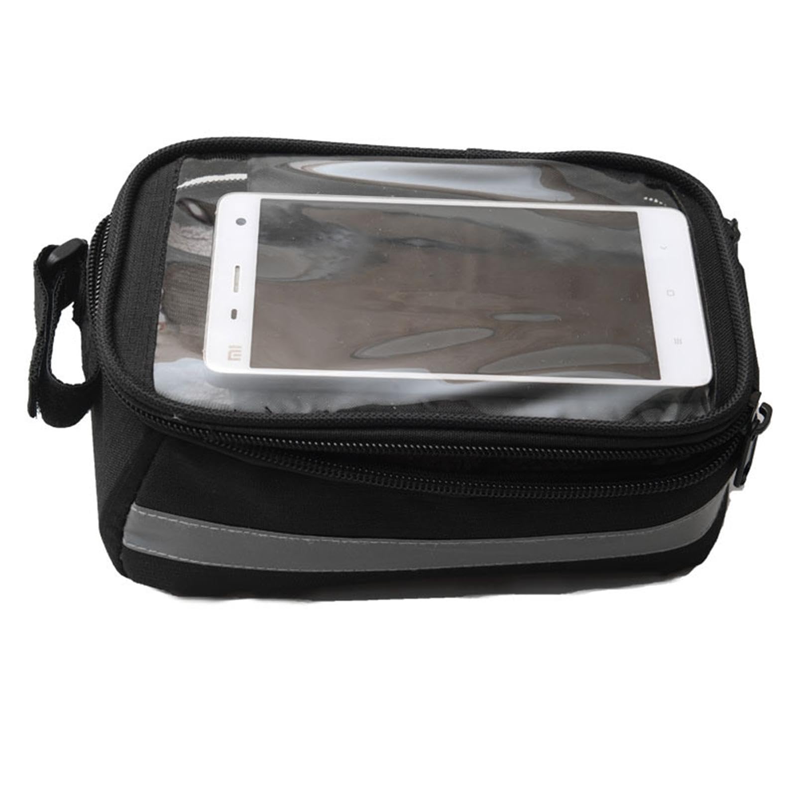 HUNJHYC Fahrradtasche – Fahrradrahmentasche mit Touchscreen, Telefonhalterung für Lenker, wasserdicht, transparent für Geldbörse von Handyschlüsseln von HUNJHYC