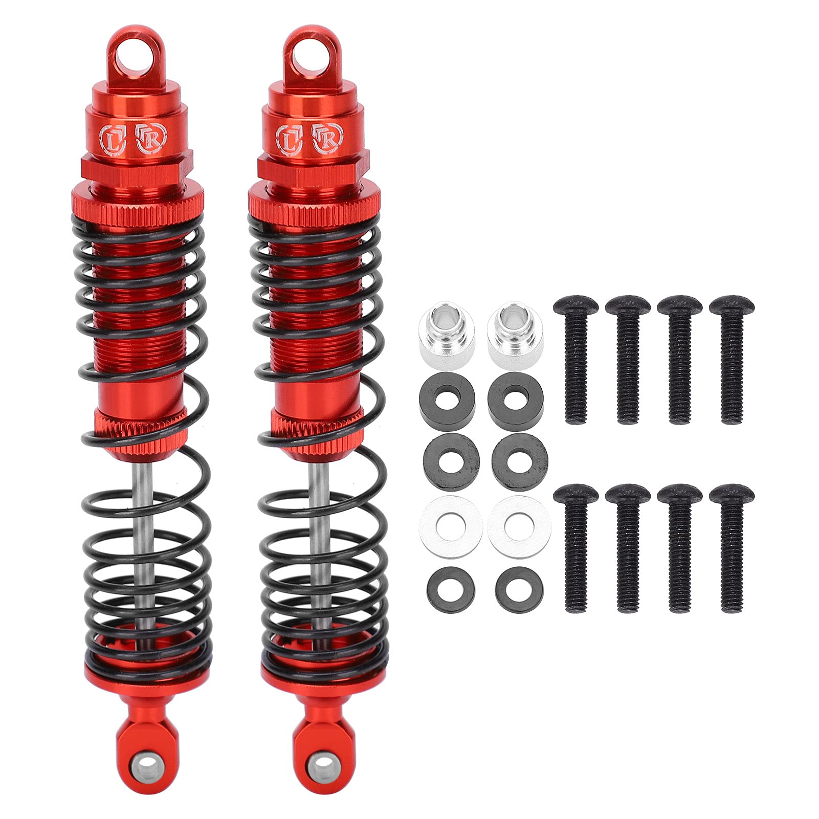 HUONIU 110 mm Metall-Stoßdämpfer hinten für TRAXXAS Slash (Rot) von HUONIU