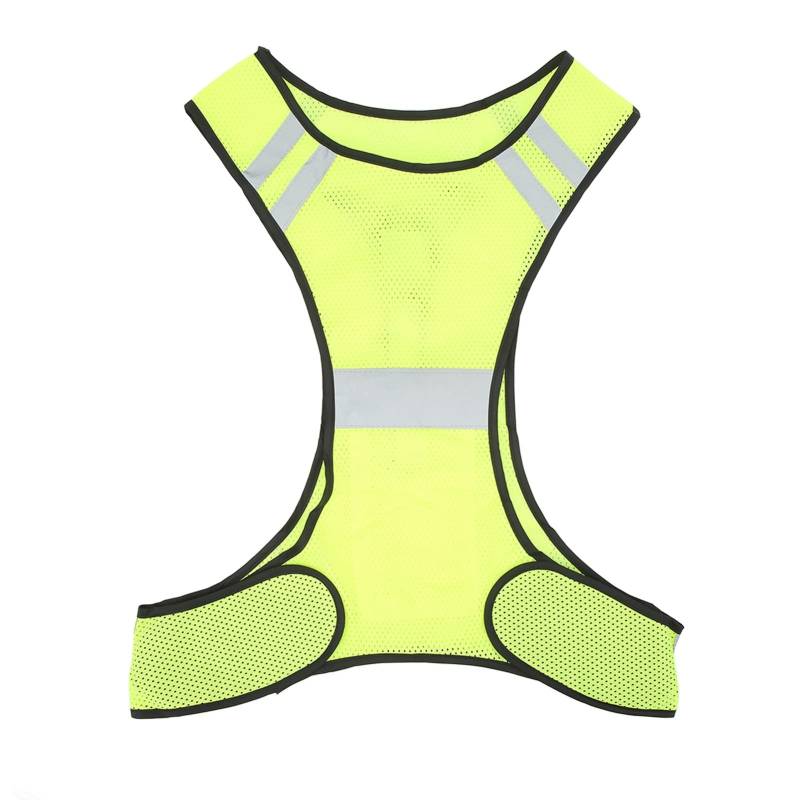 HUONIU Reflektierende Sicherheitsweste mit Lichtern, verstellbare atmungsaktive Weste für Laufen und Outdoor-Aktivitäten, Fluoreszierendes Gelb (Fluoreszierendes Gelb) von HUONIU