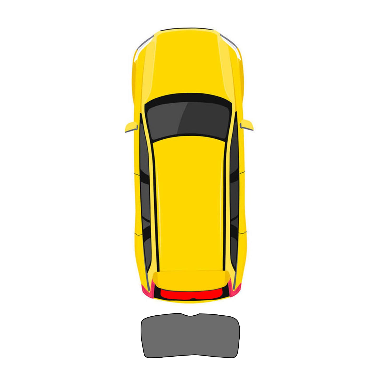 Sonnenschutz Auto für Kia NIRO 2016-2020, Magnetische Seitenfenster Visier UV Schutz PersöNliche PrivatsphäRe Zubehör,rear-windshield von HUOYUFEI