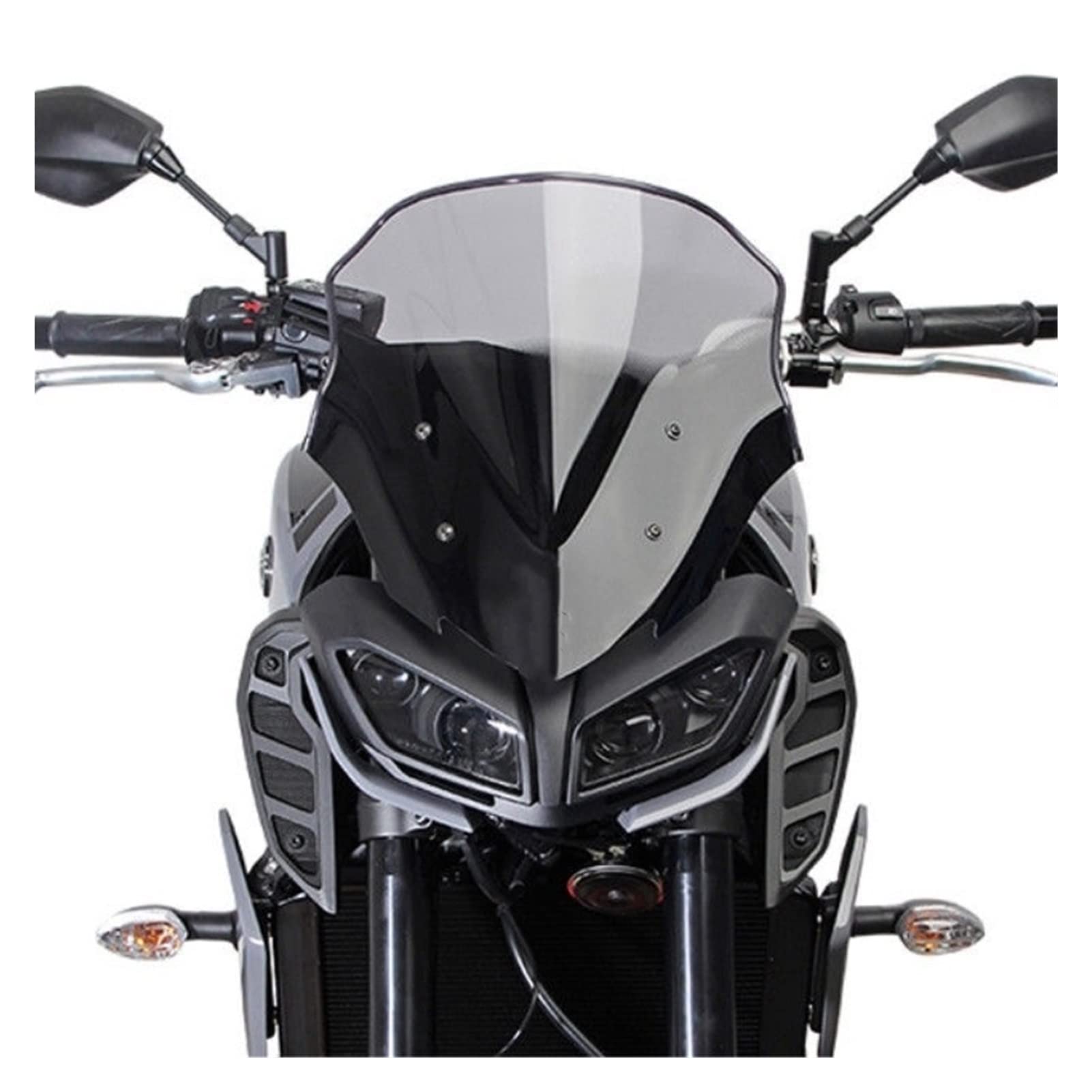 Windschutzscheibe Motorrad Windschutzscheibe Racing Windschutzscheibe Wind kompatibel mit Yamaha MT09 FZ09 MT-09 FZ-09 FZ MT 09 2017 2018 2019 2020 Deflektor Pare-brise Automobil (Farbe: Rauch) von HUQIN