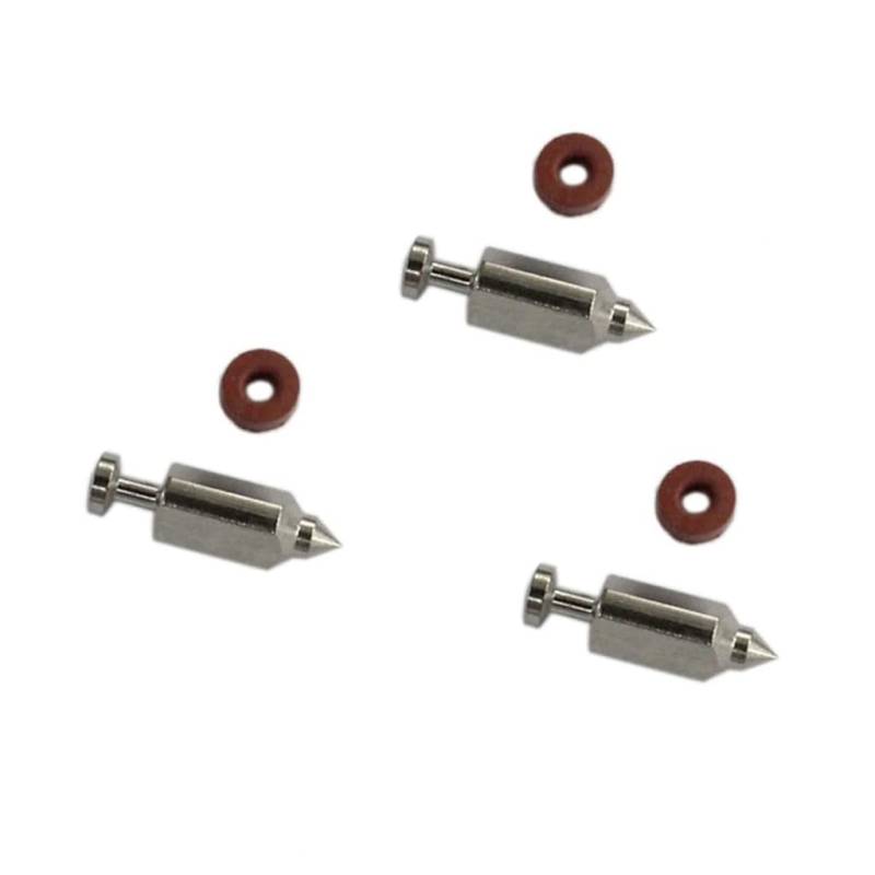 HURI 3x Schwimmernadelventil mit Dichtring ersetzt für Briggs & Stratton 398188 281144 281178 Wolf 2003 411 Toro 77-8110 Ering Schwimmer Vergaser Ventil Nadel Sitz Satz von HURI