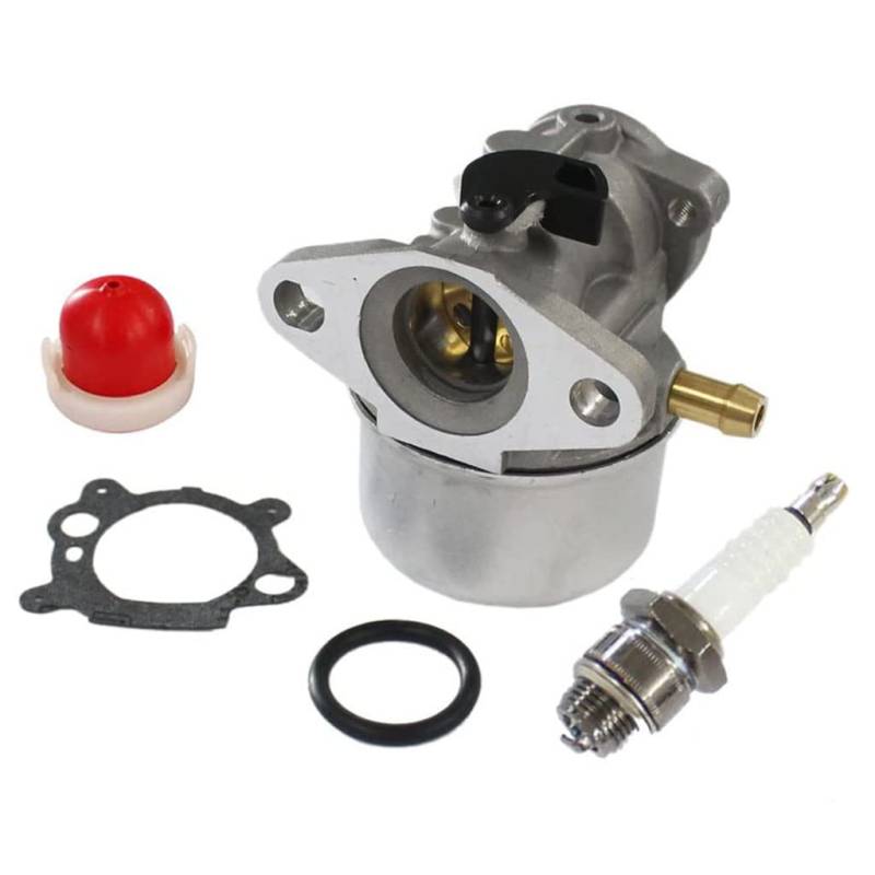 HURI Vergaser W/Dichtung & O-Ring mit Zündkerzen & Primer für Briggs & Stratton 799868 497586 498170 498254 497314 497347 von HURI