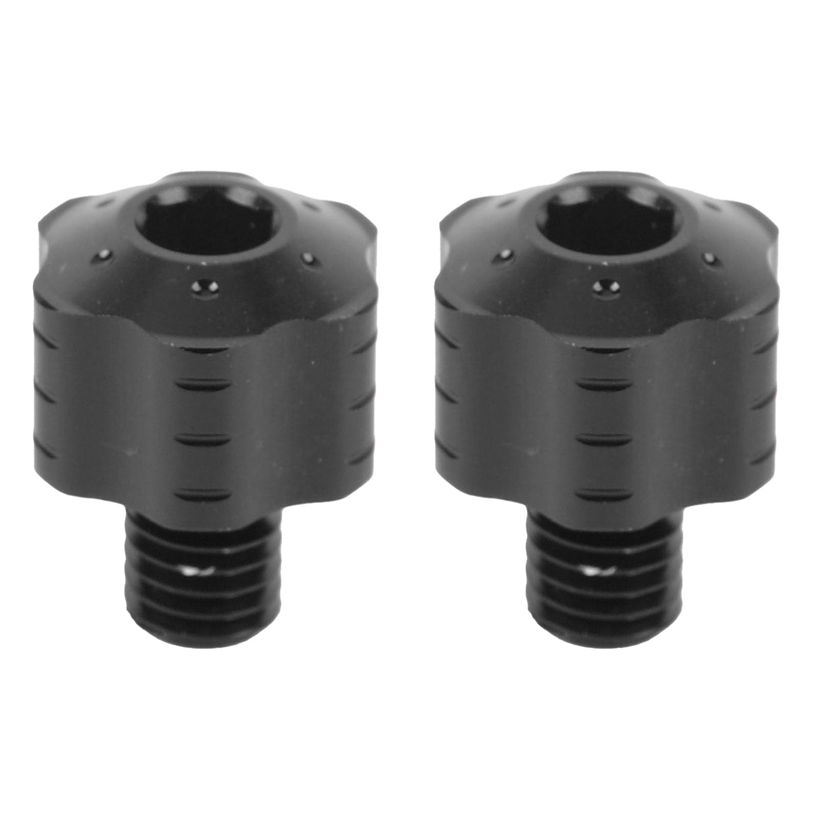 HUSHUI 2pcs 8mm Motorradspiegel -Loch -Stecker Aluminiumlegierung Anodierende Linke Handschraube mit Gewindespiegel Spiegel (Schwarz) von HUSHUI