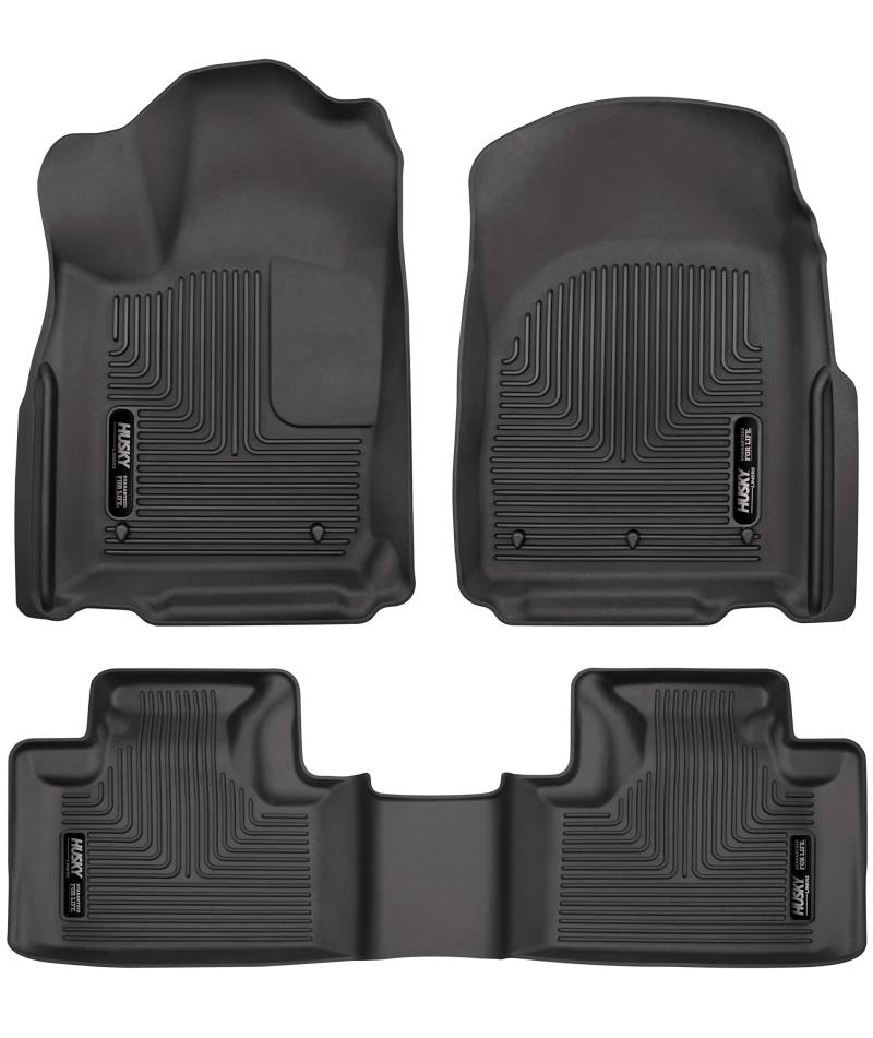 Husky Liners Weatherbeater Fußmatten, passend für Dodge Durango & Jeep Grand Cherokee 2011–2015, vorne und 2. Reihe, 3-teilig, Schwarz – 99051 von HUSKY LINERS