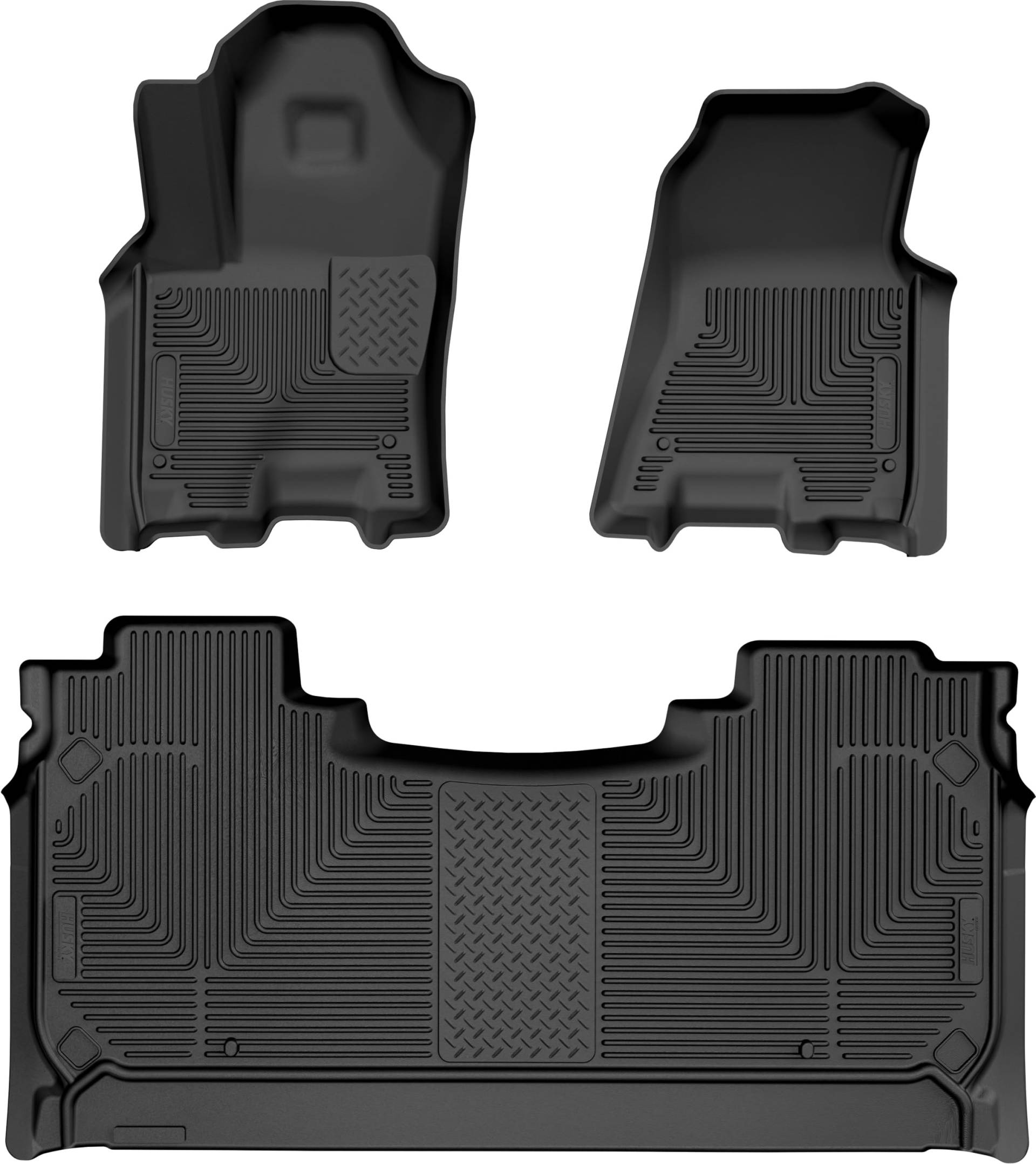 Husky Liners Weatherbeater 94491 Fußmatten, passend für Dodge Ram 1500 Crew Cab, vorne und 2. Reihe, 3-teilig, Schwarz von HUSKY LINERS