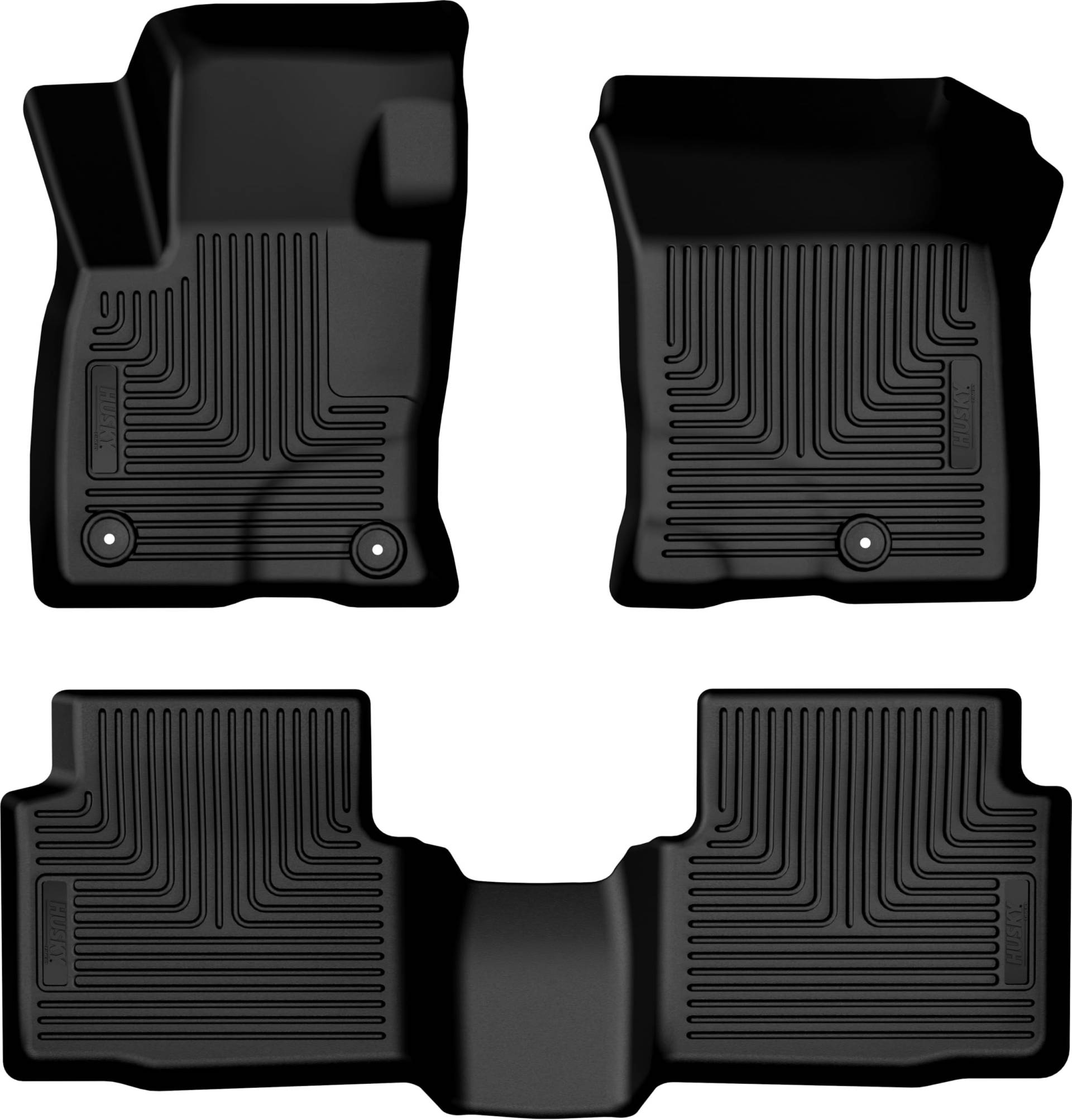 Husky Liners Weatherbeater 95331 Fußmatten, passend für Ford Escape 2024–2025, vorne und 2. Reihe, 3-teilig, Schwarz von HUSKY LINERS