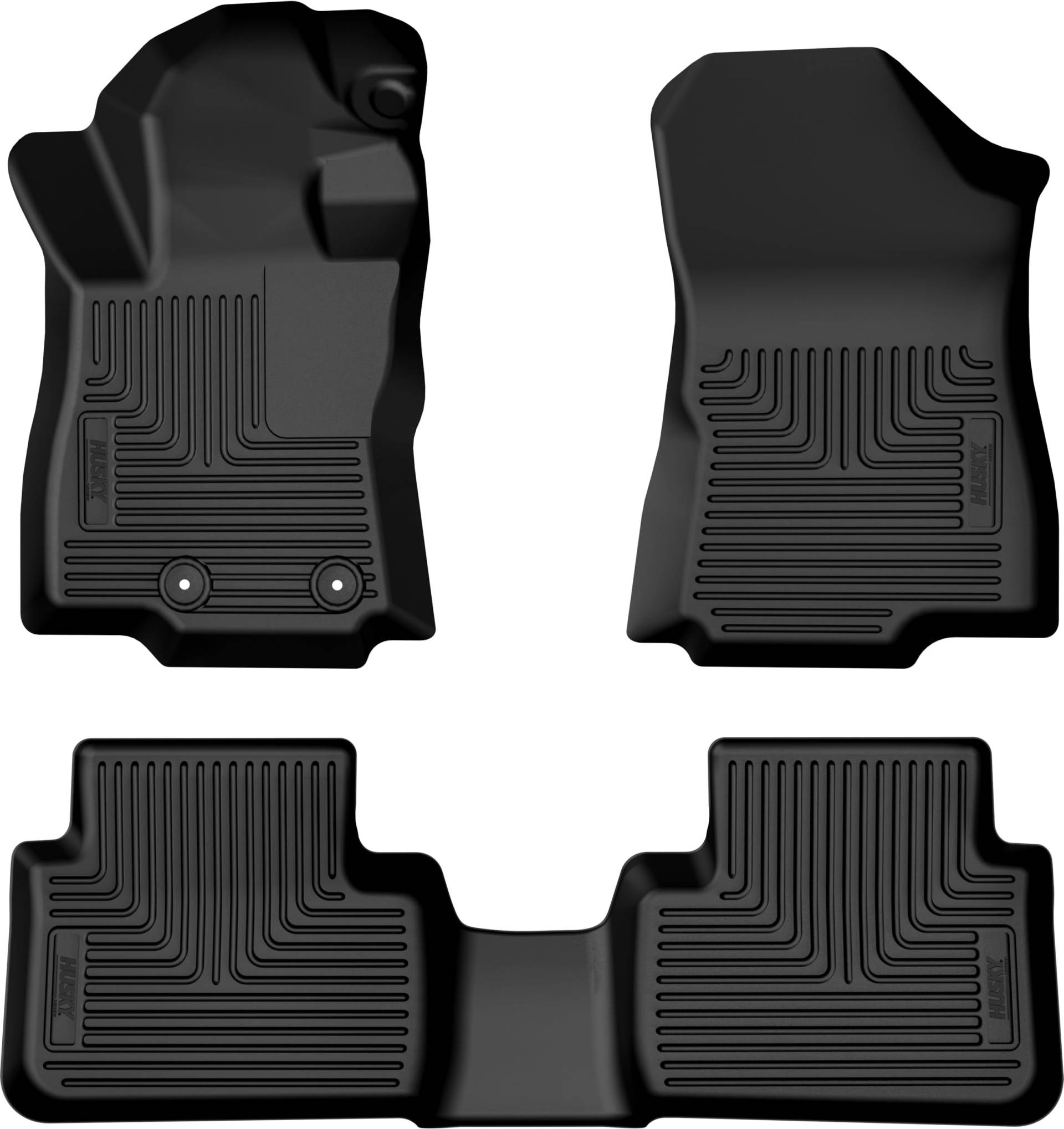 Husky Liners Weatherbeater 95381 Fußmatten, passend für Subaru Forester 2025, vorne und hinten, 3-teilig, Schwarz von HUSKY LINERS