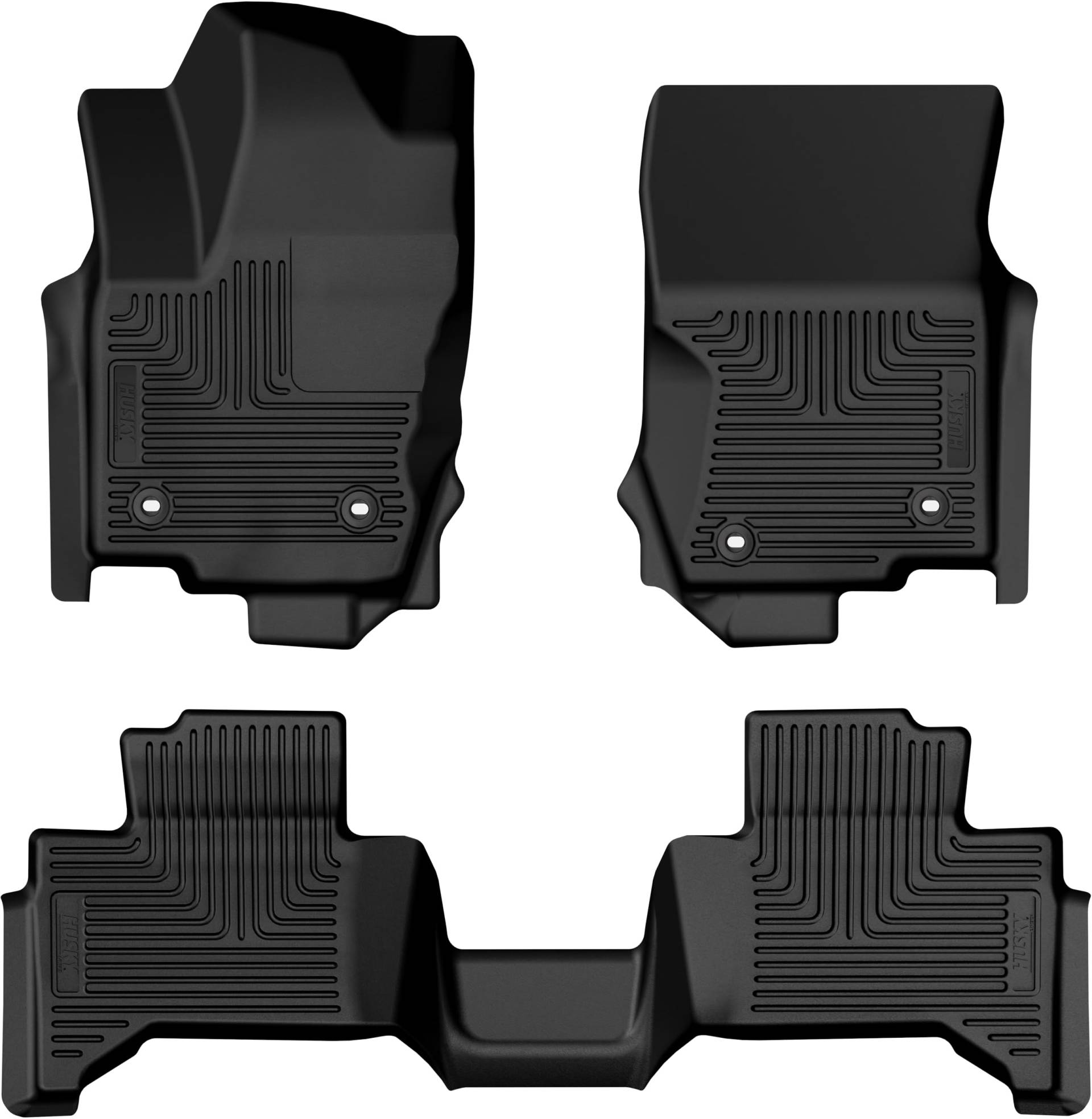 Husky Liners Weatherbeater 95971 Fußmatten, passend für Toyota Land Cruiser, 2024 Lexus GX550, vorne und 2. Reihe, 3-teilig, Schwarz von HUSKY LINERS