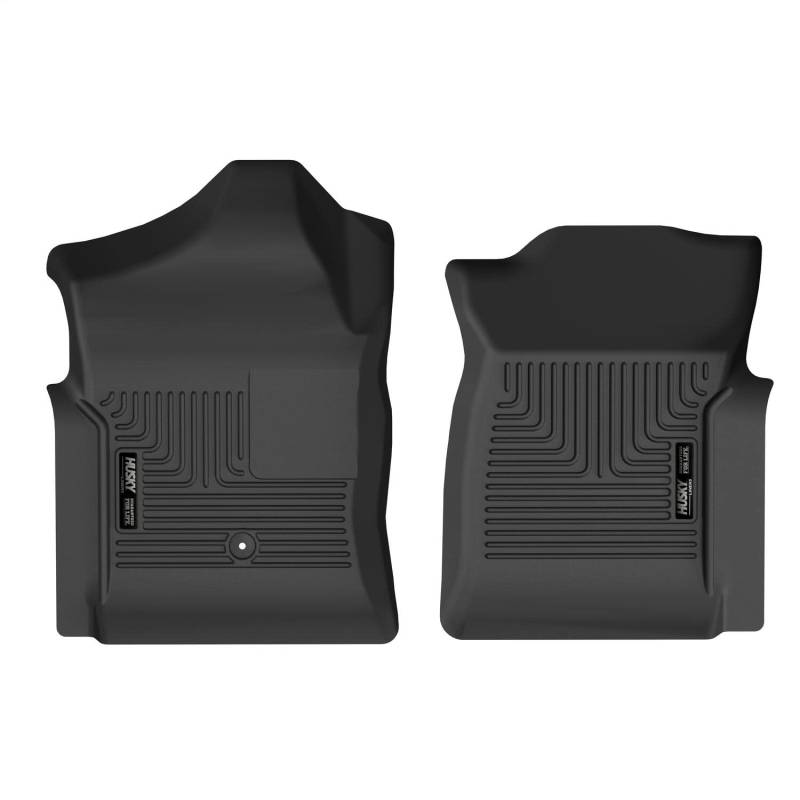 Husky Liners X-act Kontur-Fußmatten, passend für Chevrolet Silverado & GMC Sierra 1500/2500; 01-07 Silverado/Sierra, Regular Cab (nur 07 Classic), Vorderreihe, 2-teilig, schwarz – 53091 von HUSKY LINERS