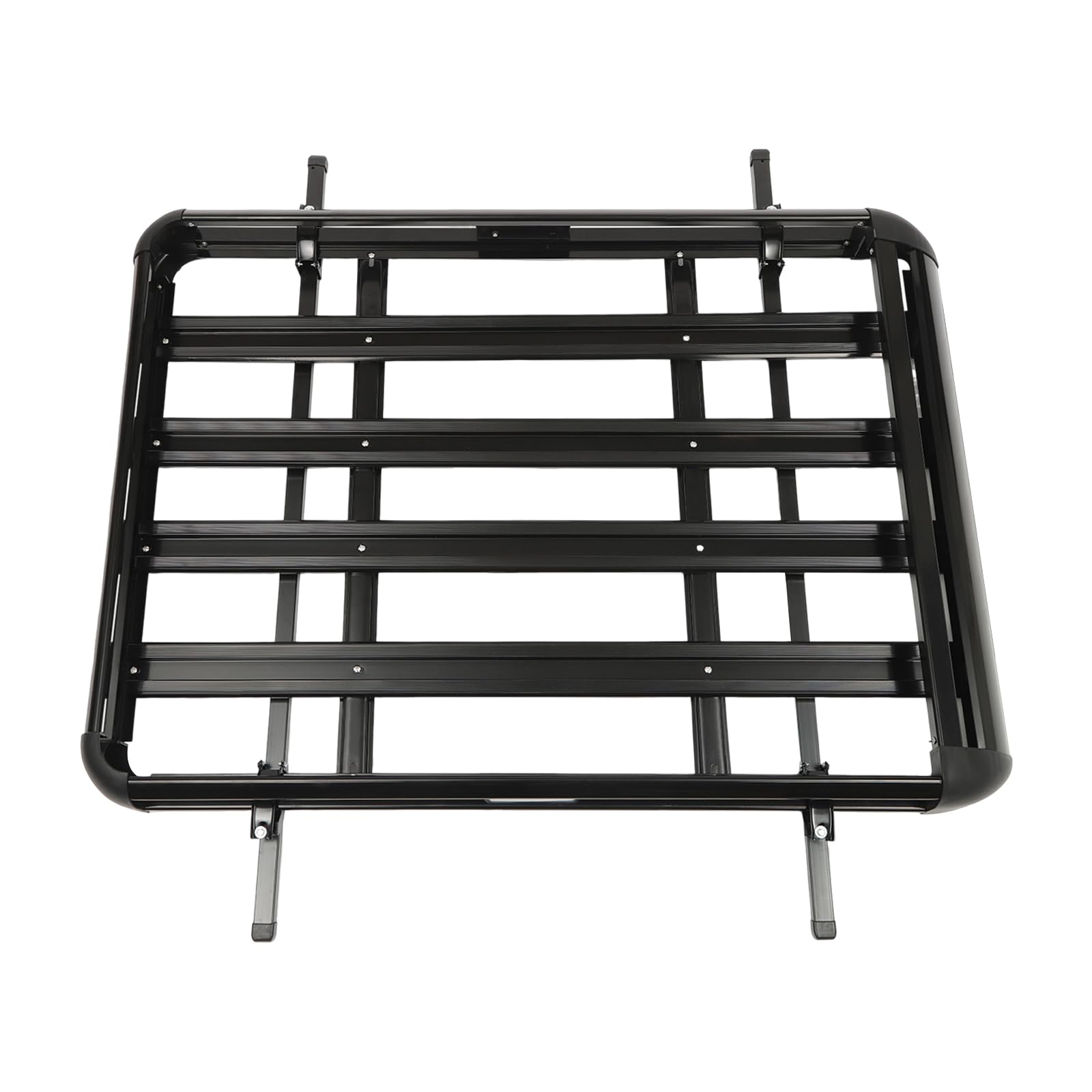 Schwarz Aluminium Universal Dachgepäckträger, Gepäckträge 140cm bis 150 kg Korb Gepäck Fracht Träger Relingträger mit Bars Auto Dachträger von HUSPOO