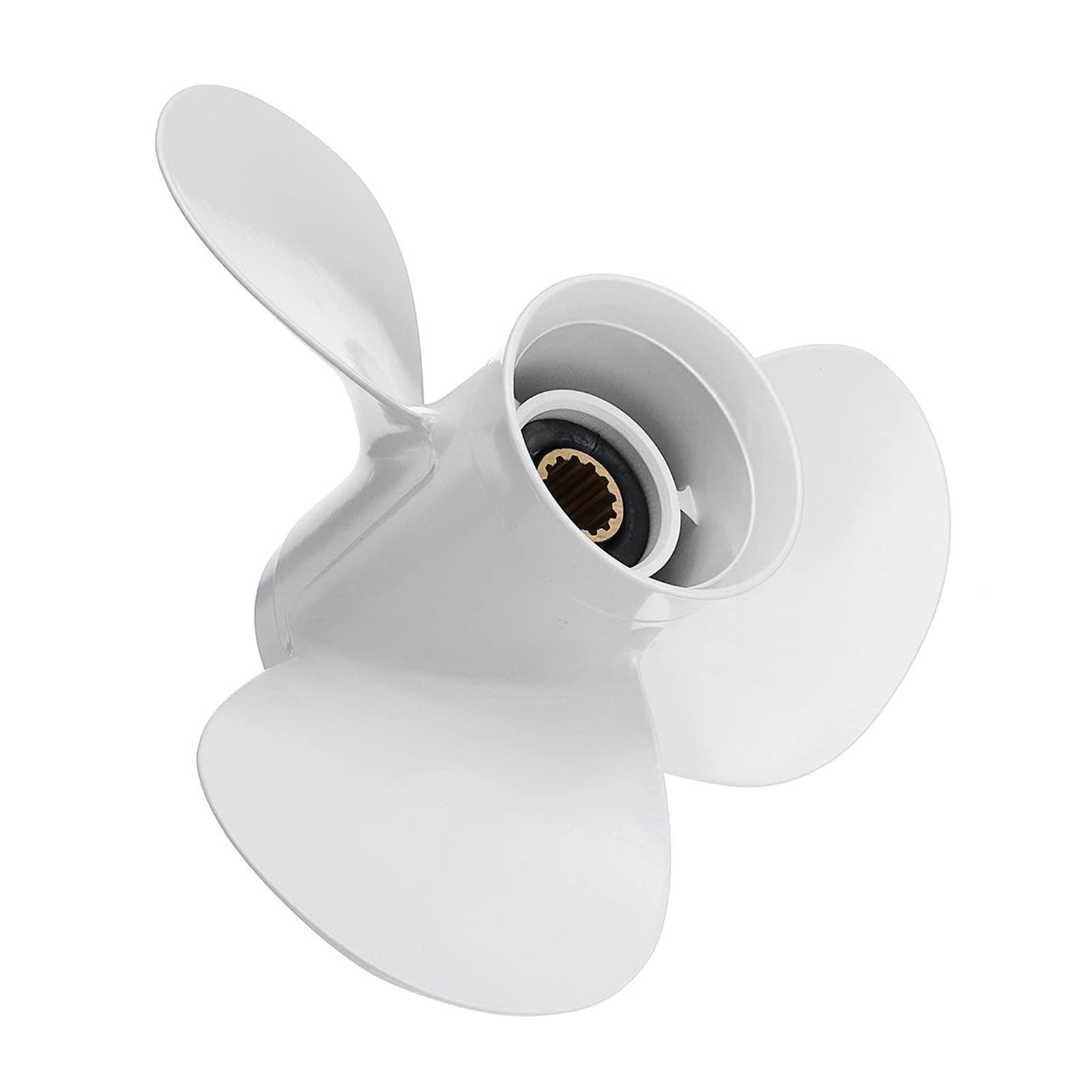 HUVNEXA 11 1/2 x 13 Außenbordpropeller for Boote, for Yamaha, 25–60 PS, 663-45974-02-98, Aluminium, weiß, 13 Keilzahn, 3-Blatt-Marinepropeller Bootspropeller von HUVNEXA