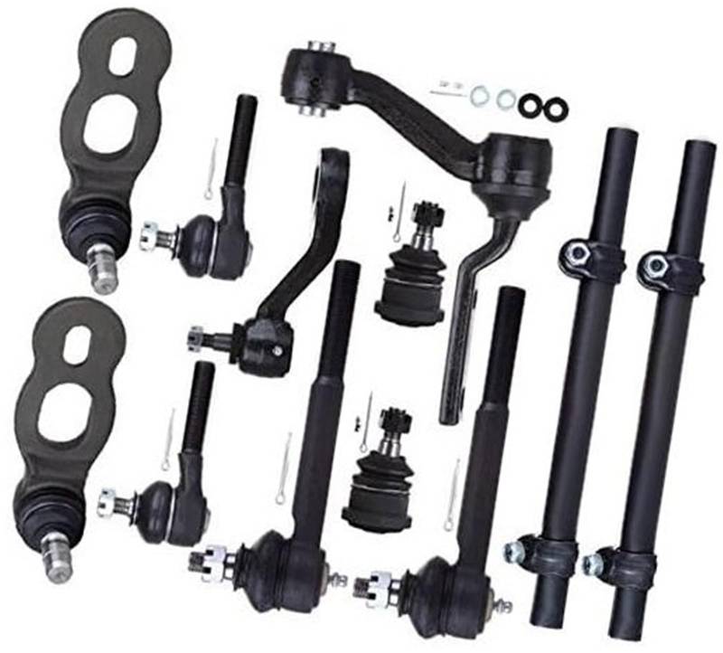 HUVNEXA 12-teiliges Aufhängungskit, vordere obere und untere Kugelgelenke, innere und äußere Spurstangenköpfe und Lenkstockhebel-Kit, for 1995-2002 Crown Victoria Town Car Grand Marquis Kugelgelenksat von HUVNEXA