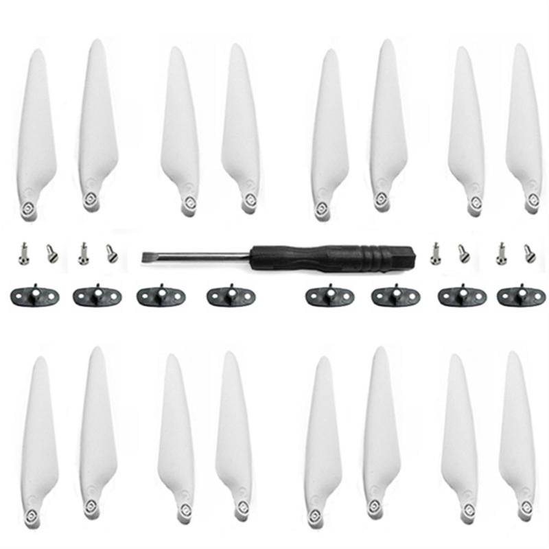 HUVNEXA 16 Stück Propeller, for Hubsan Zino PRO Zino 2 H117S Luft-Vierachsen-Flugzeugzubehör Ferndrohne CW CCW Schaufel und Cli Drohnenpropeller(White) von HUVNEXA