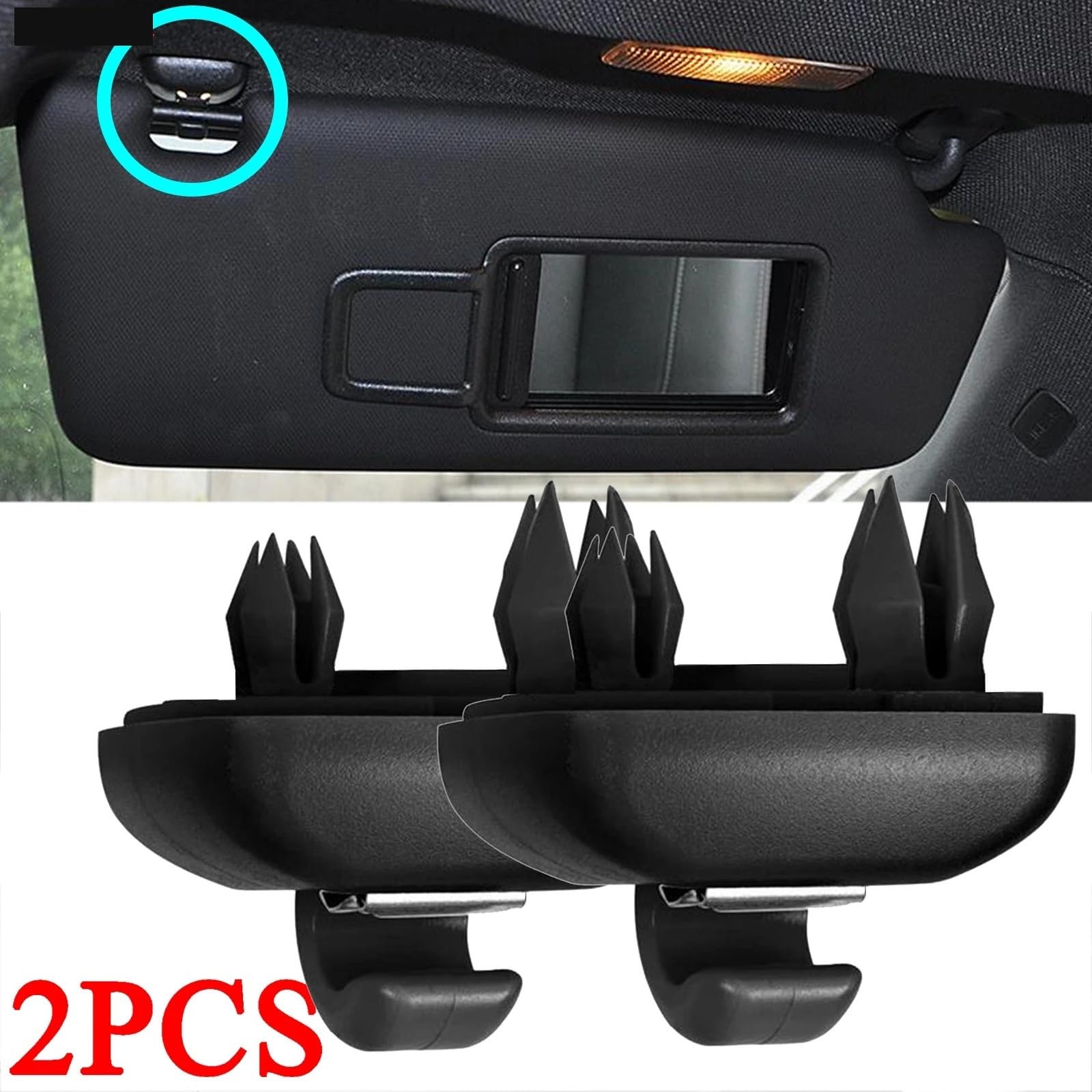 HUVNEXA 2 Teile/Satz Innen Grau Sonnenblende Clip Halter Haken Halterung Aufhänger, for, for A1 A3 A4 A5 Q3 Q5 S3 S4 S5 TT, for ALLROAD, Grau Auto-Visierhaken(Black) von HUVNEXA