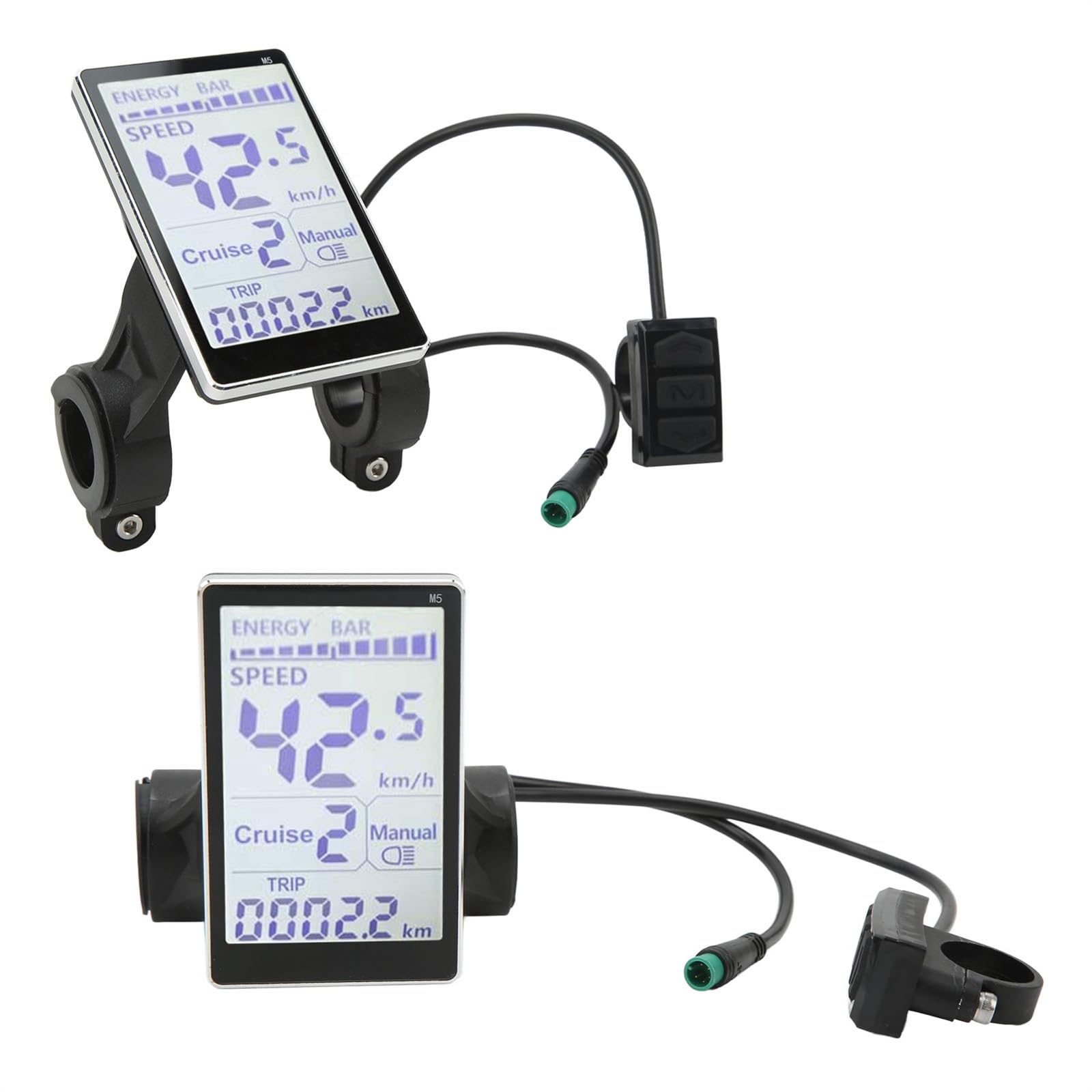 HUVNEXA 24 V 36 V 48 V 60 V Universal-LCD-Messgerät for Elektrofahrräder, 5-polig, M5-LCD-Bildschirm for E-Scooter, 31,8 x 22,2 mm, Elektrofahrräder Elektroroller-Armaturenbrett von HUVNEXA