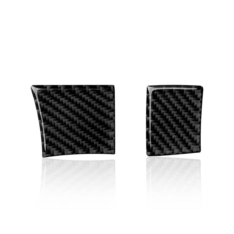 HUVNEXA 2PCS Auto Links Rechts Lenkrad Aufkleber Carbon Faser Aufkleber Trim Aufkleber, for Dodge, for Challenger 2021-2015 Zubehör Lenkraddekoration(Black) von HUVNEXA