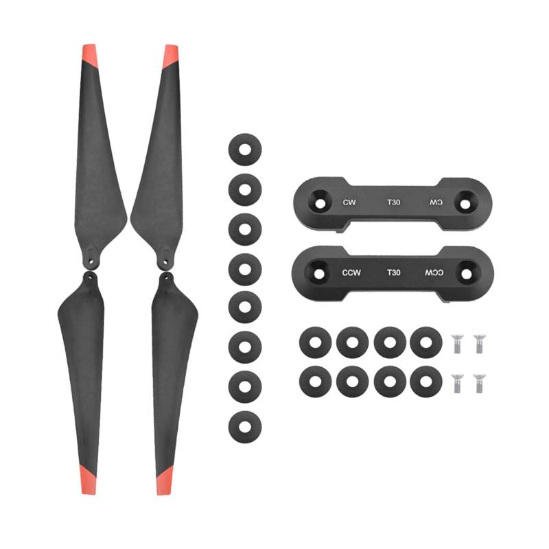 HUVNEXA 3820 Carbon Faser Nylon Paddel Klapp Propeller CW/CCW Mit Requisiten Klemme Landwirtschaft Anlage Drone Zubehör, for DJI T30 Drohnenpropeller(Orange 1 Pair Set) von HUVNEXA