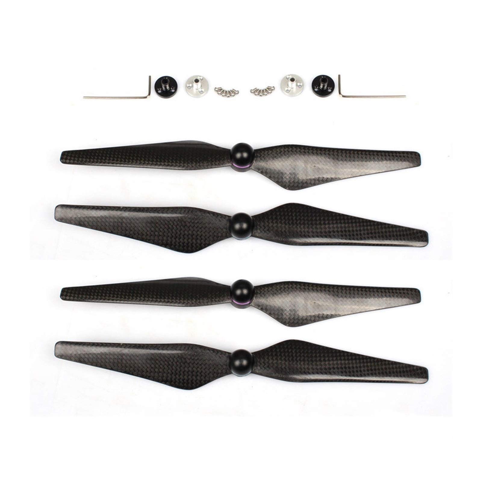 HUVNEXA 4-Blatt, for Phantom, 4 9450S Vollcarbon-Propeller Selbstsichernde Propeller mit Aluminiumlegierung, for Seat, for DJI, for Phantom, Drohnenpropeller(Bundle 2) von HUVNEXA