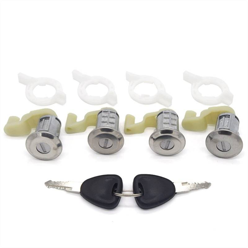 HUVNEXA 4-teiliges Türschloss mit 2 gleichen Schlüsseln, for Renault, CLIO II 1998–2005 7701472806 Türschloss-Zylinder-Set von HUVNEXA